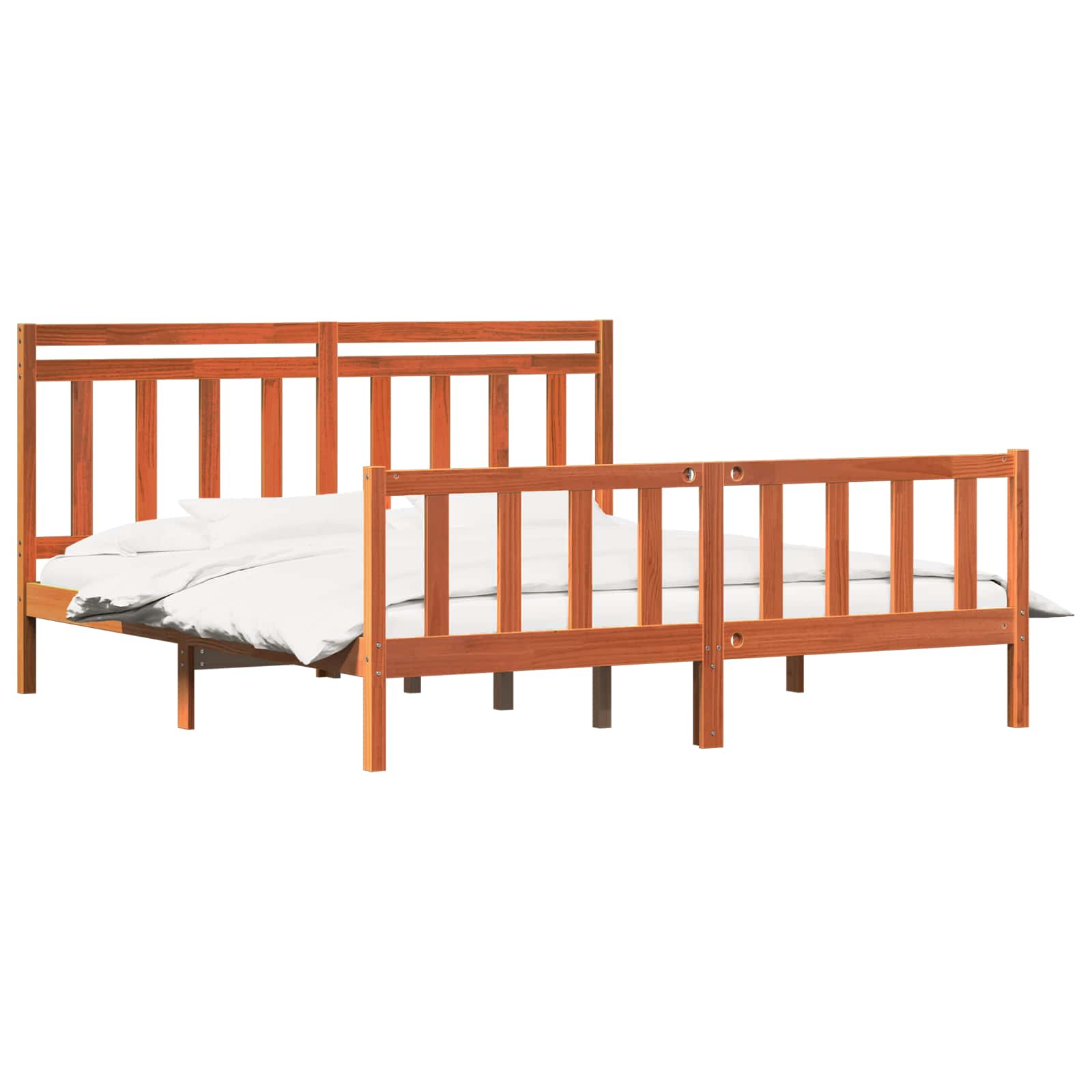 Cadre de lit 2 pcs Cire marron 205,5 x 185,5 x 100 cm - XIOS