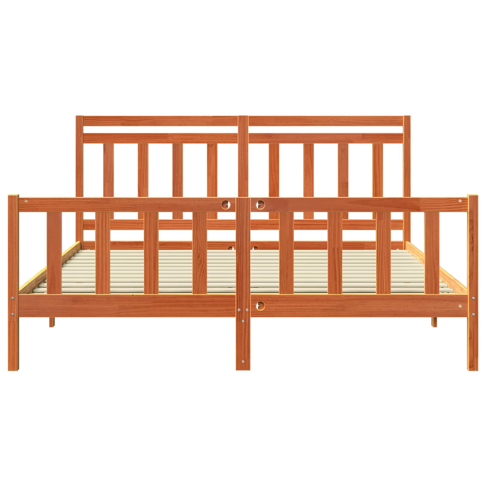 Cadre de lit 2 pcs Cire marron 205,5 x 185,5 x 100 cm - XIOS