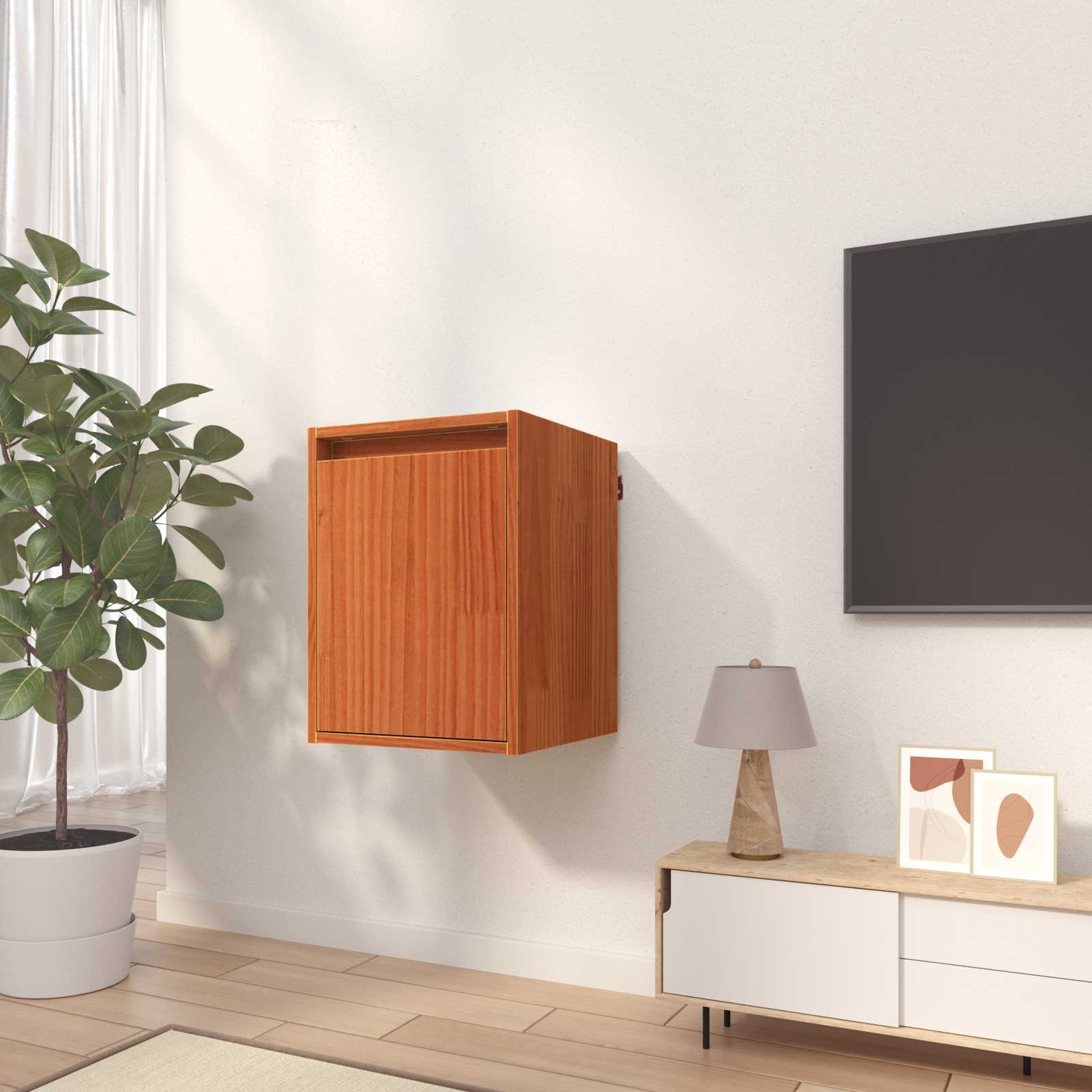 Meuble mural Montage mural 2 pcs Cire marron 30 x 30 x 40 cm - XIOS