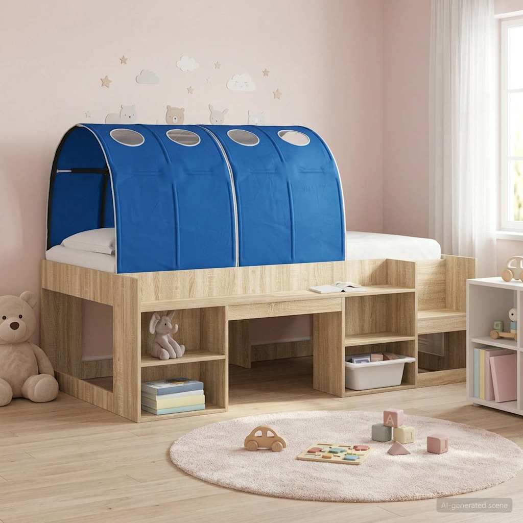 Tunnel de lit 2 pcs Bleu 211 x 67,5 x 2 cm Polyester - XIOS