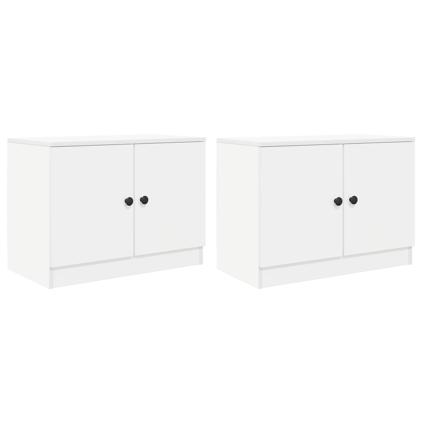 Armoire de lit 2 pcs Blanc 66 x 35 x 48 cm Bois d’ingénierie - XIOS