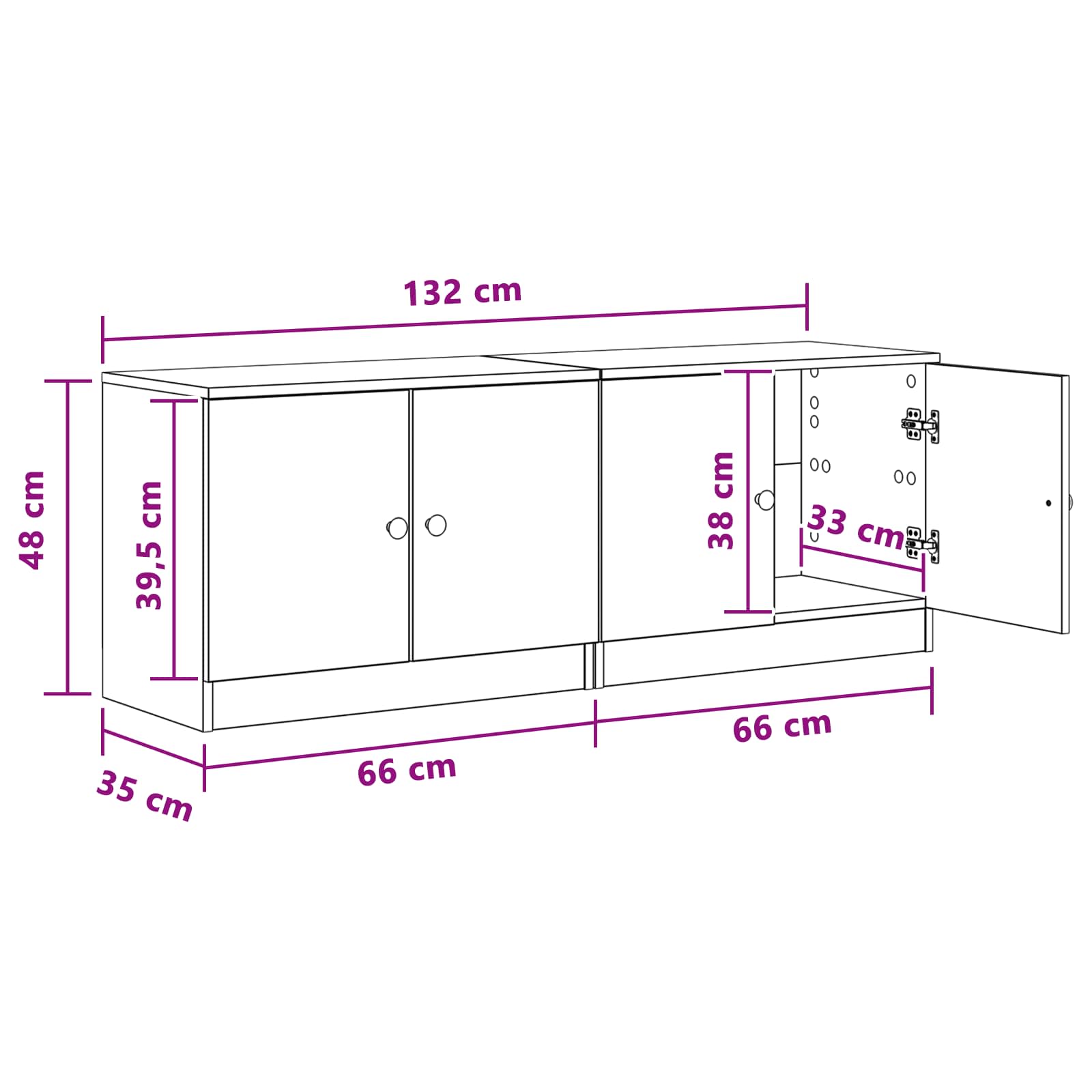 Armoire de lit avec stockage 2 pcs Chêne Noir 66 x 35 x 48 cm - XIOS