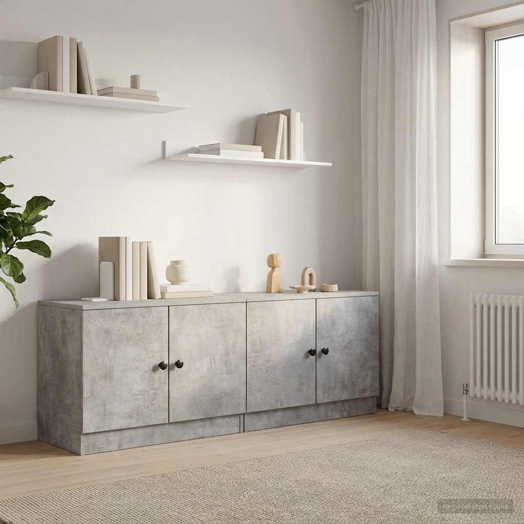Armoire de lit avec stockage 2 pcs Gris béton 66 x 35 x 48 cm - XIOS