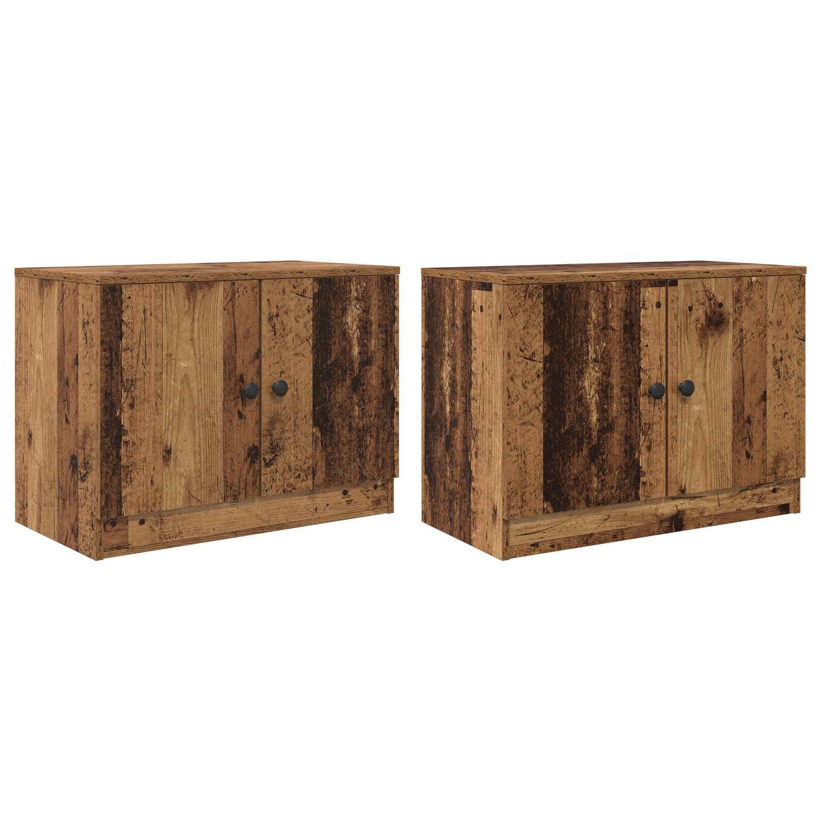 Armoire de lit avec stockage 2 pcs Bois ancien 66 x 35 x 48 cm - XIOS