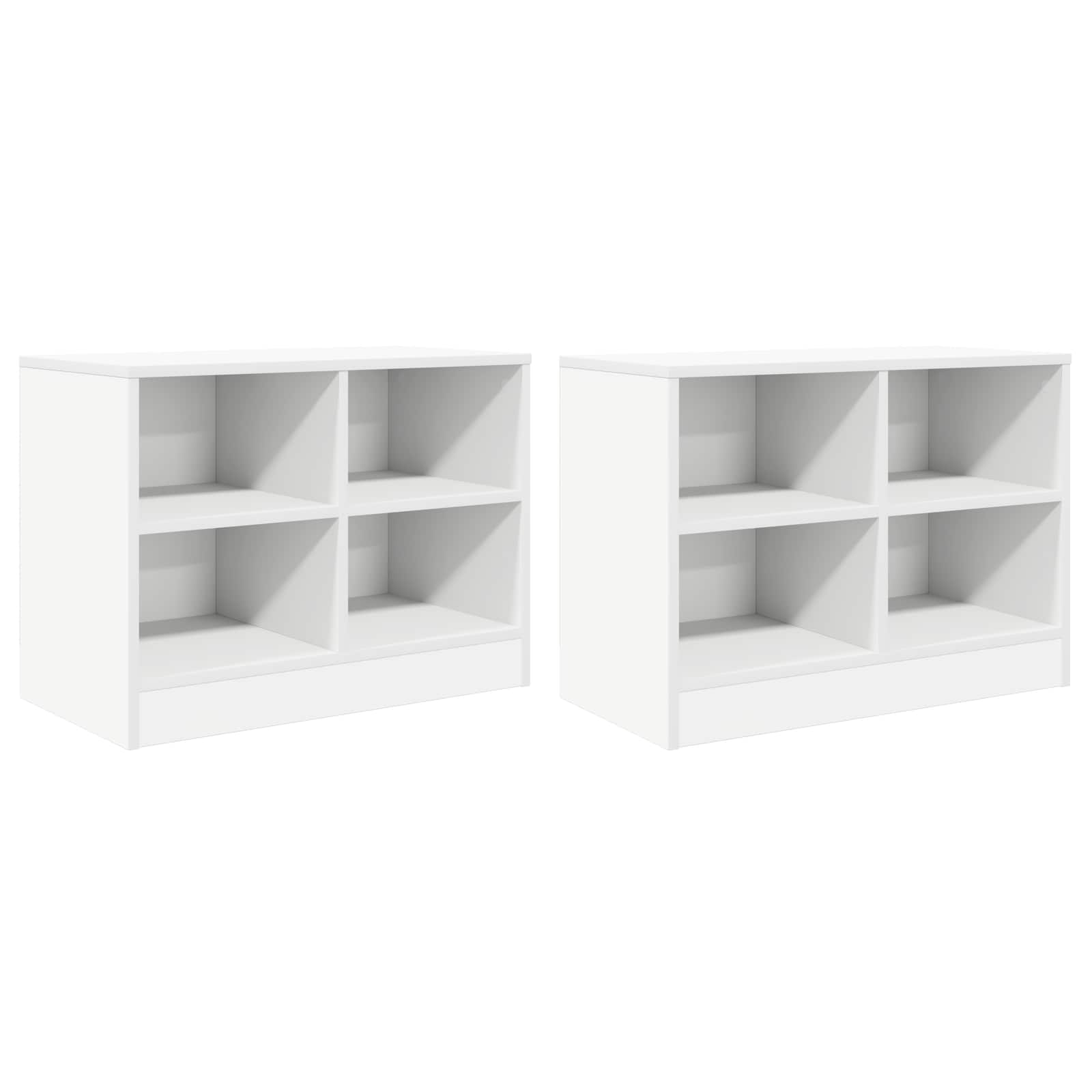 Armoire de lit 2 pcs Blanc 66 x 33 x 48 cm Bois d'ingénierie - XIOS