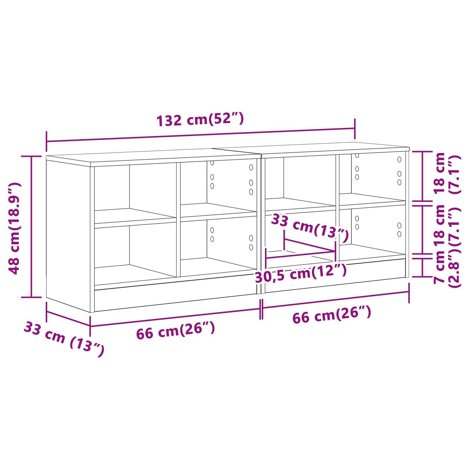 Armoire de lit avec étagère 2 pcs Chêne Sonoma 66 x 33 x 48 cm - XIOS