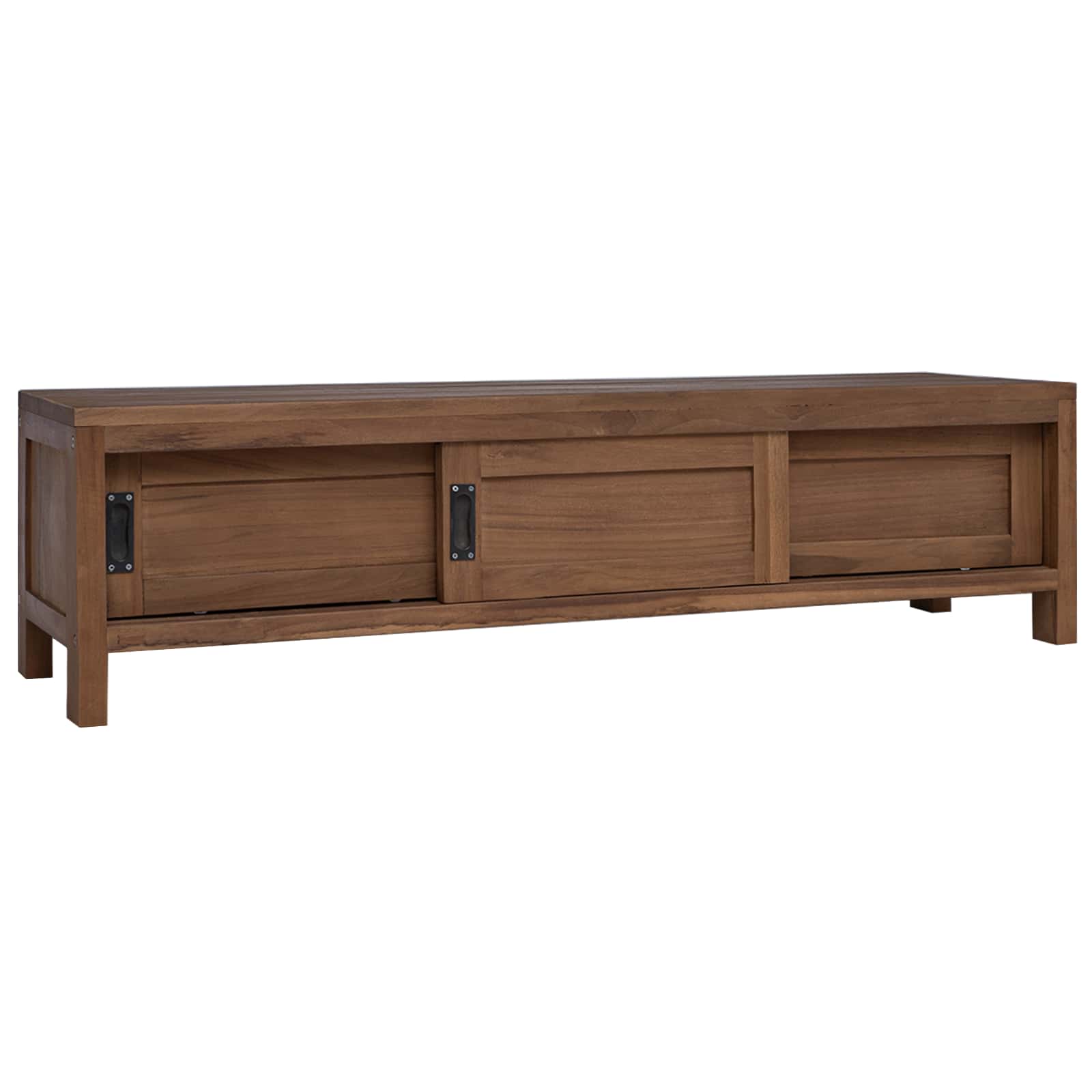 Meuble TV 110 x 30 x 30 cm Bois de teck massif Naturel - XIOS