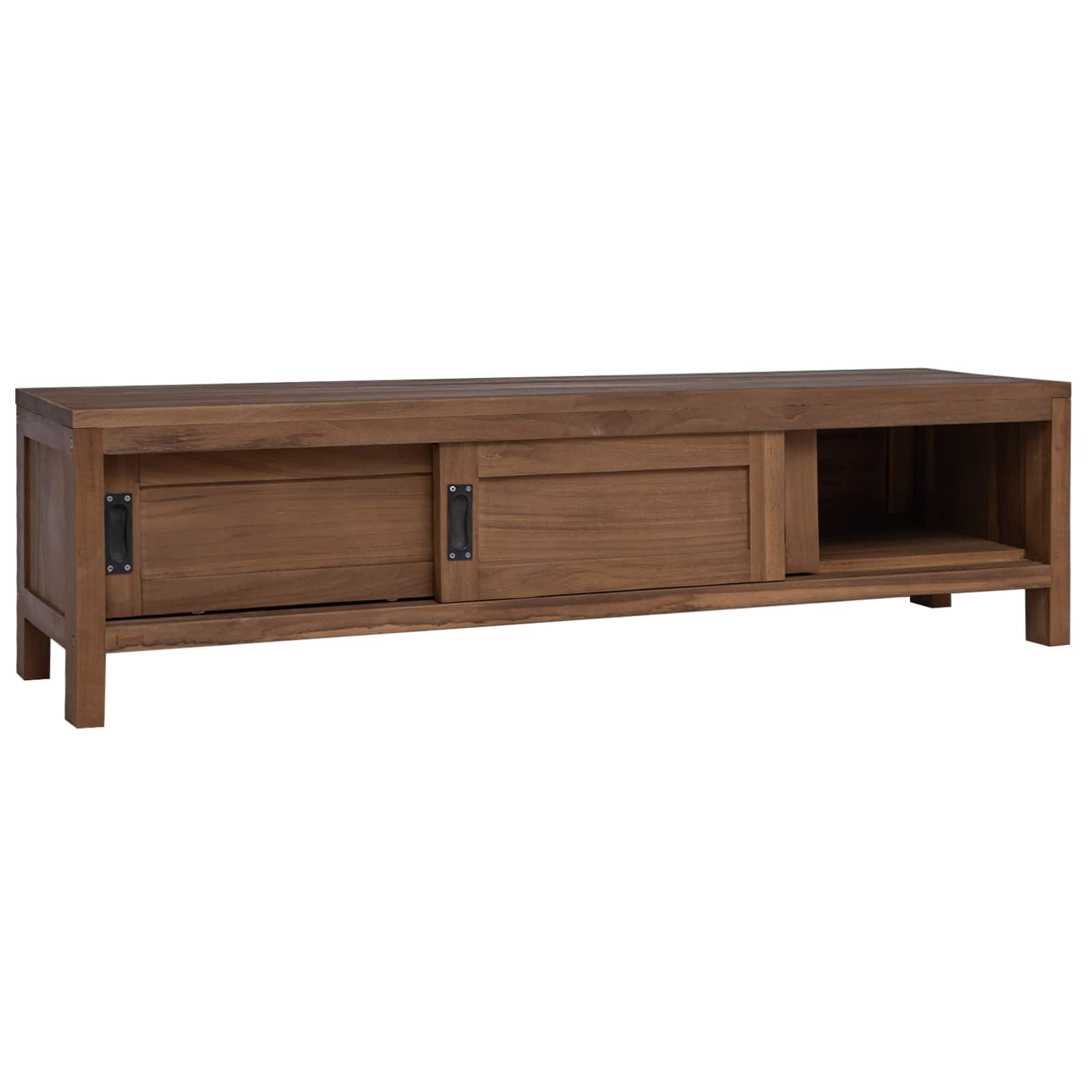 Meuble TV 110 x 30 x 30 cm Bois de teck massif Naturel - XIOS