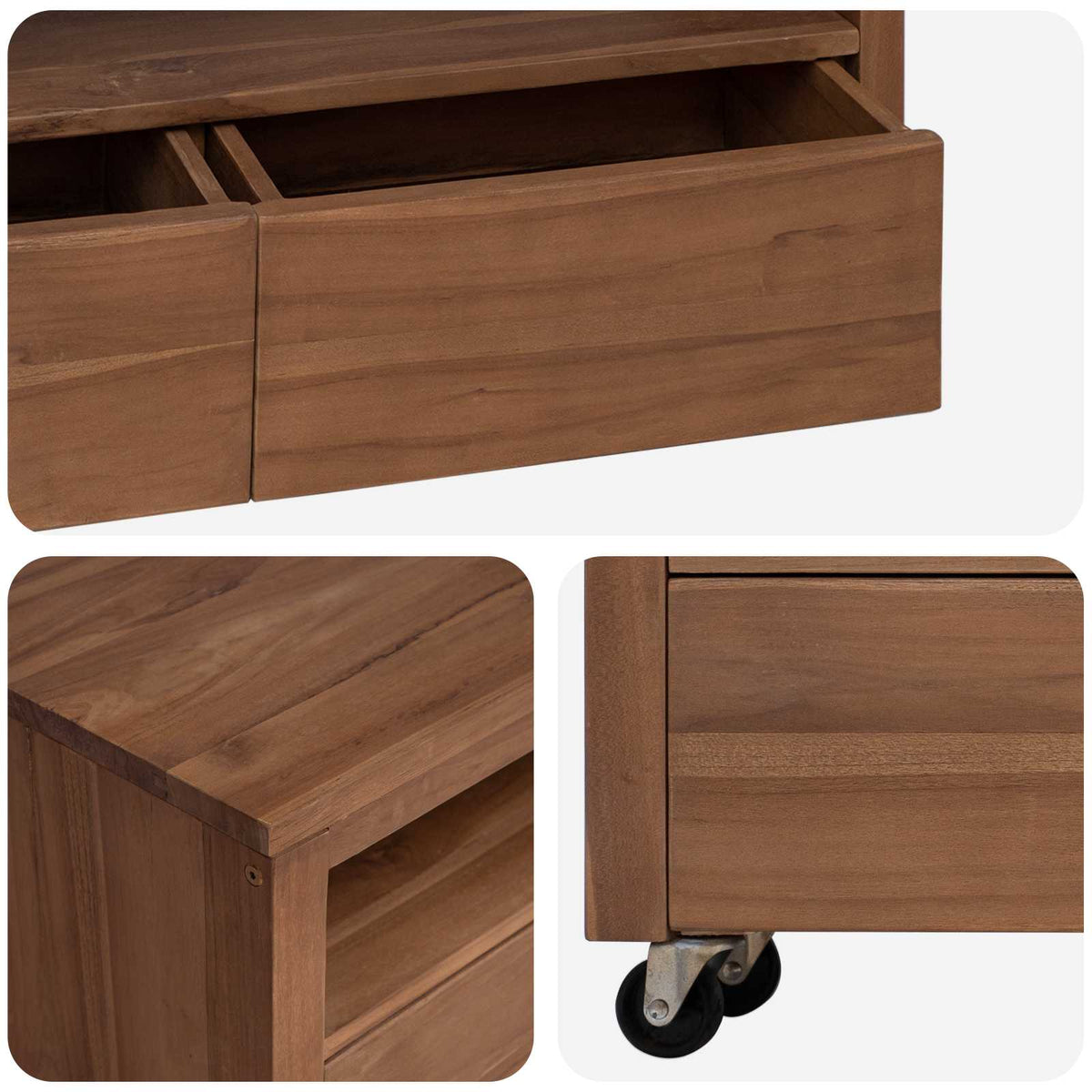 Meuble TV 110 x 30 x 40 cm Naturel Bois de teck massif - XIOS