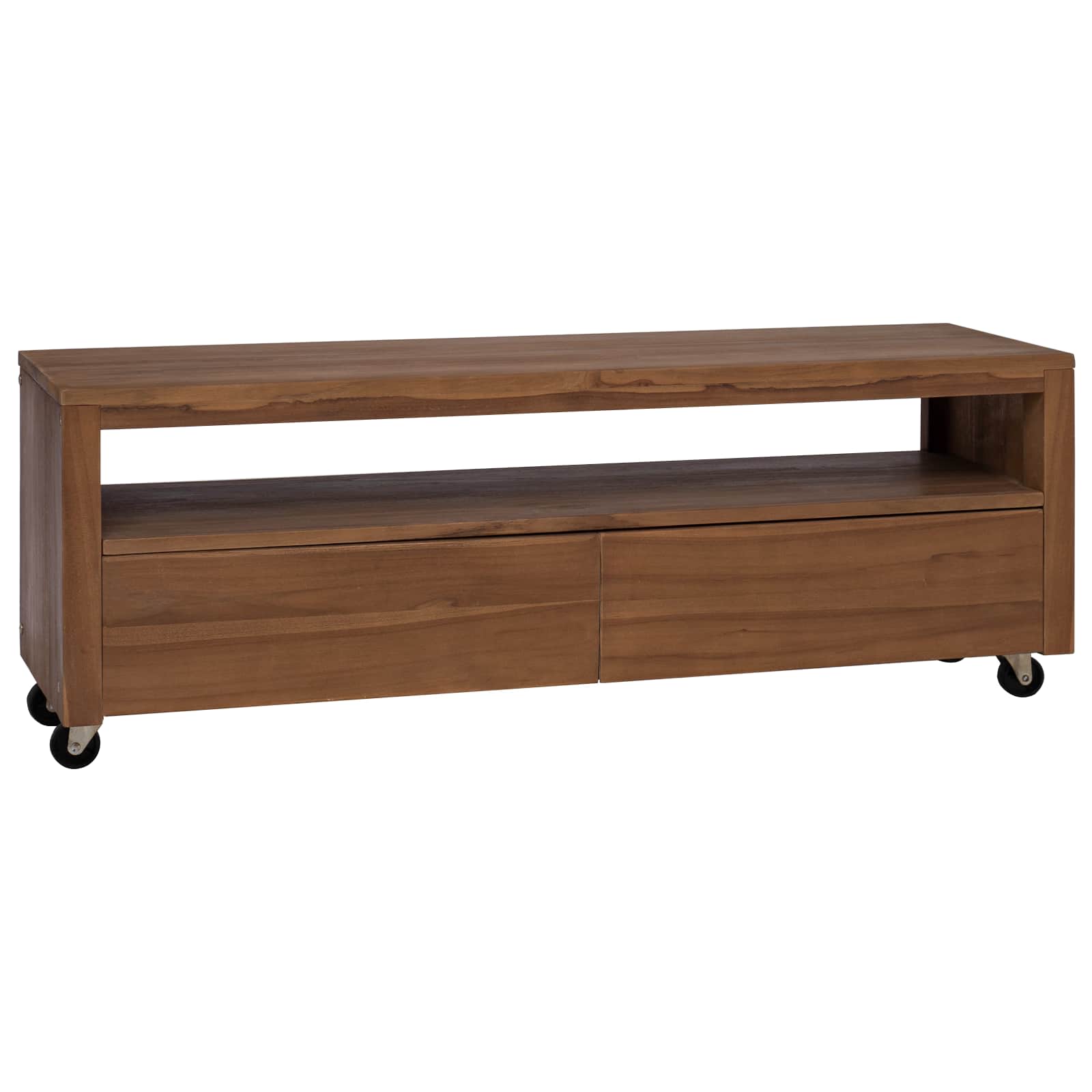 Meuble TV 110 x 30 x 40 cm Naturel Bois de teck massif - XIOS