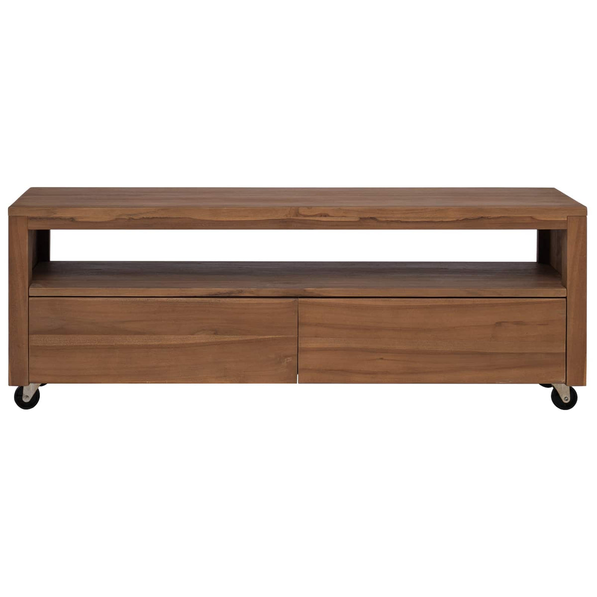 Meuble TV 110 x 30 x 40 cm Naturel Bois de teck massif - XIOS