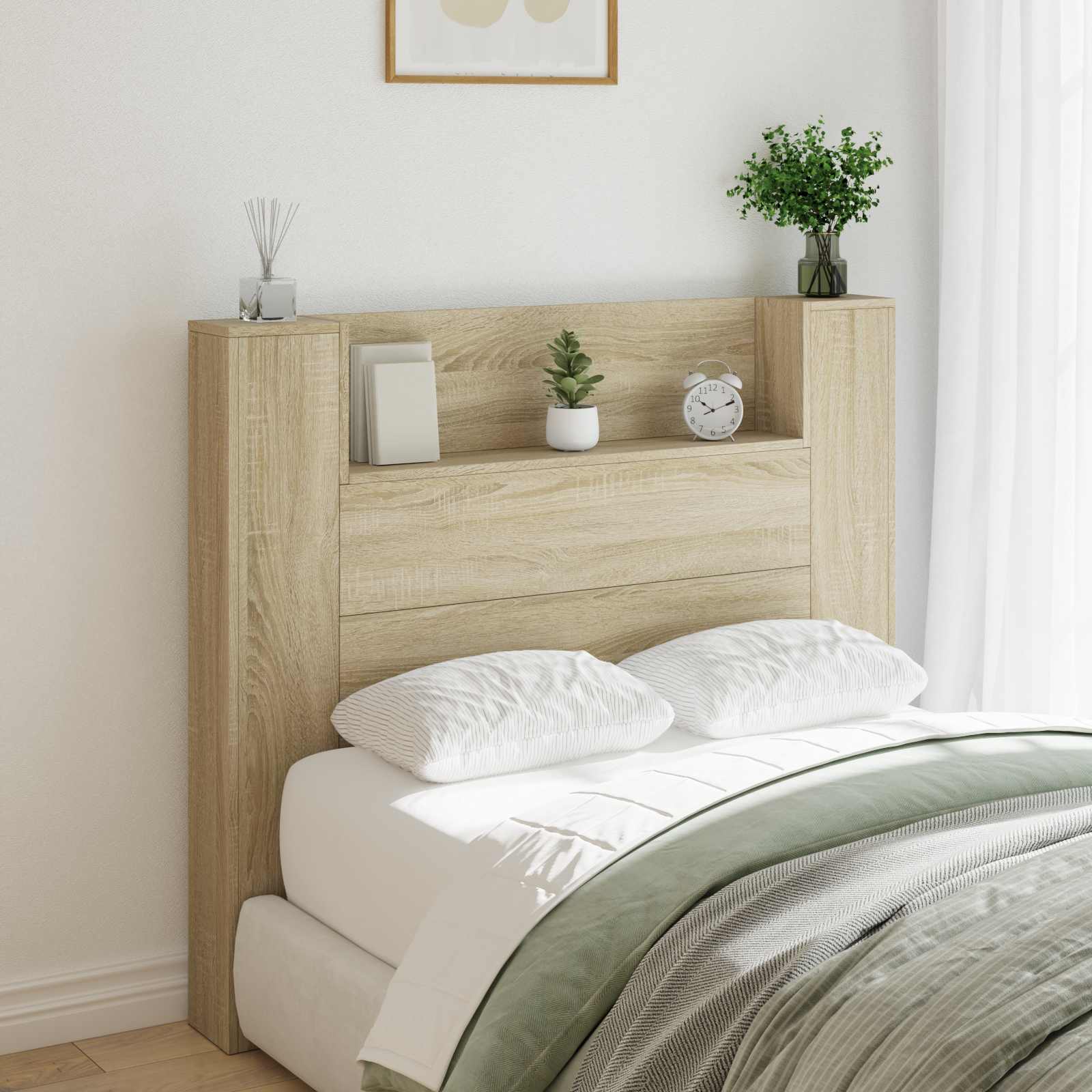 Cabinet de Tête de Lit avec LED Sonoma 120 x 16,5 x 103,5 cm - XIOS