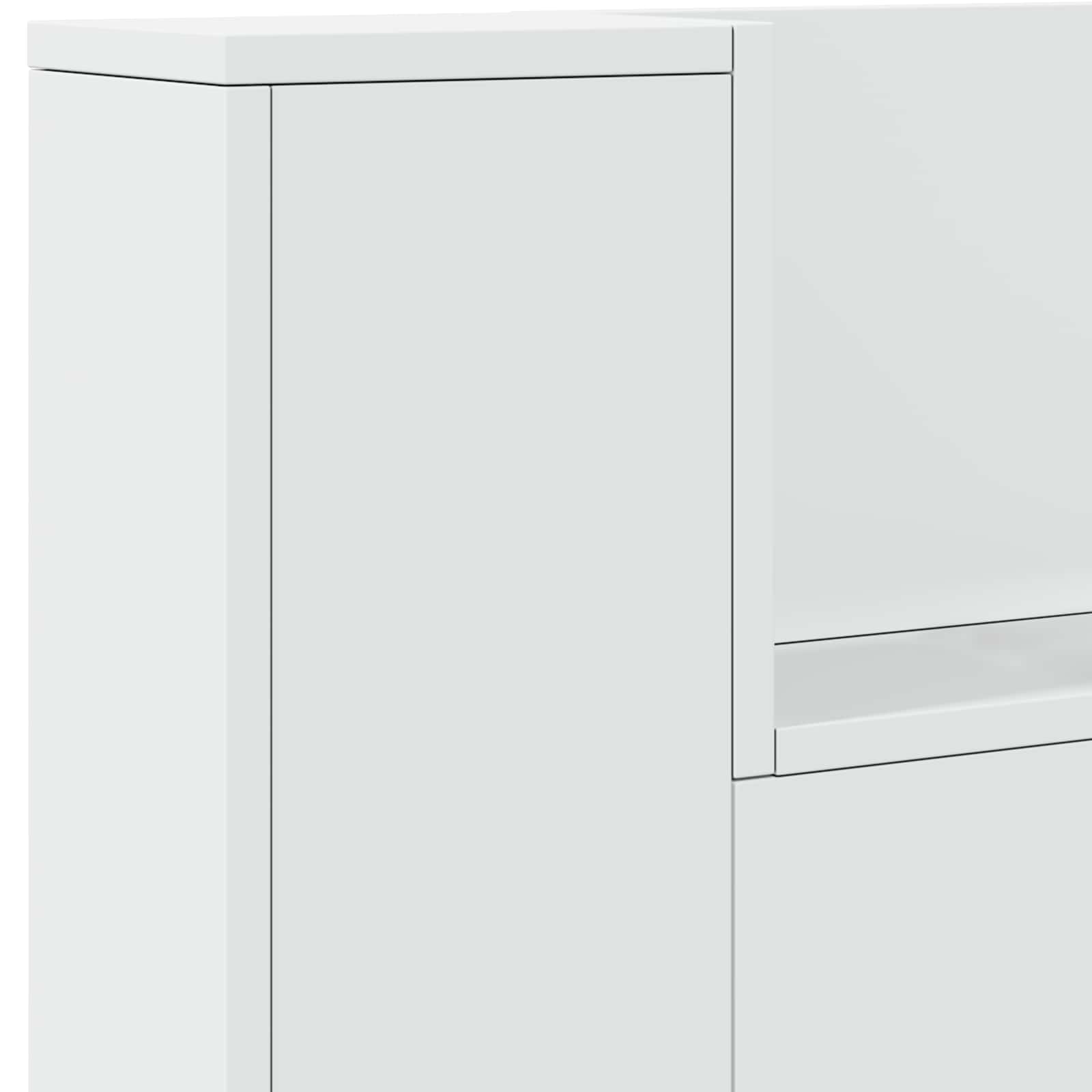 Cabinet de Tête de Lit avec LED Blanc 140 x 16,5 x 103,5 cm - XIOS