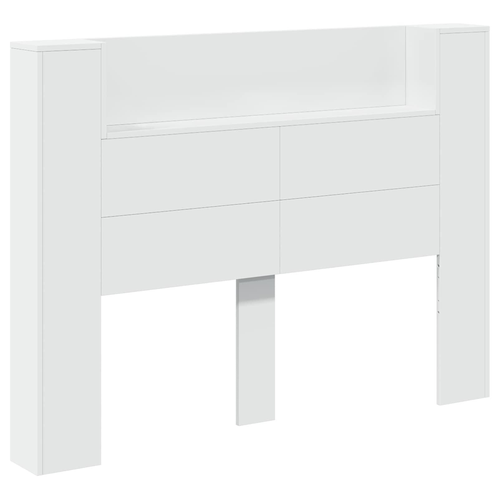Cabinet de Tête de Lit avec LED Blanc 140 x 16,5 x 103,5 cm - XIOS