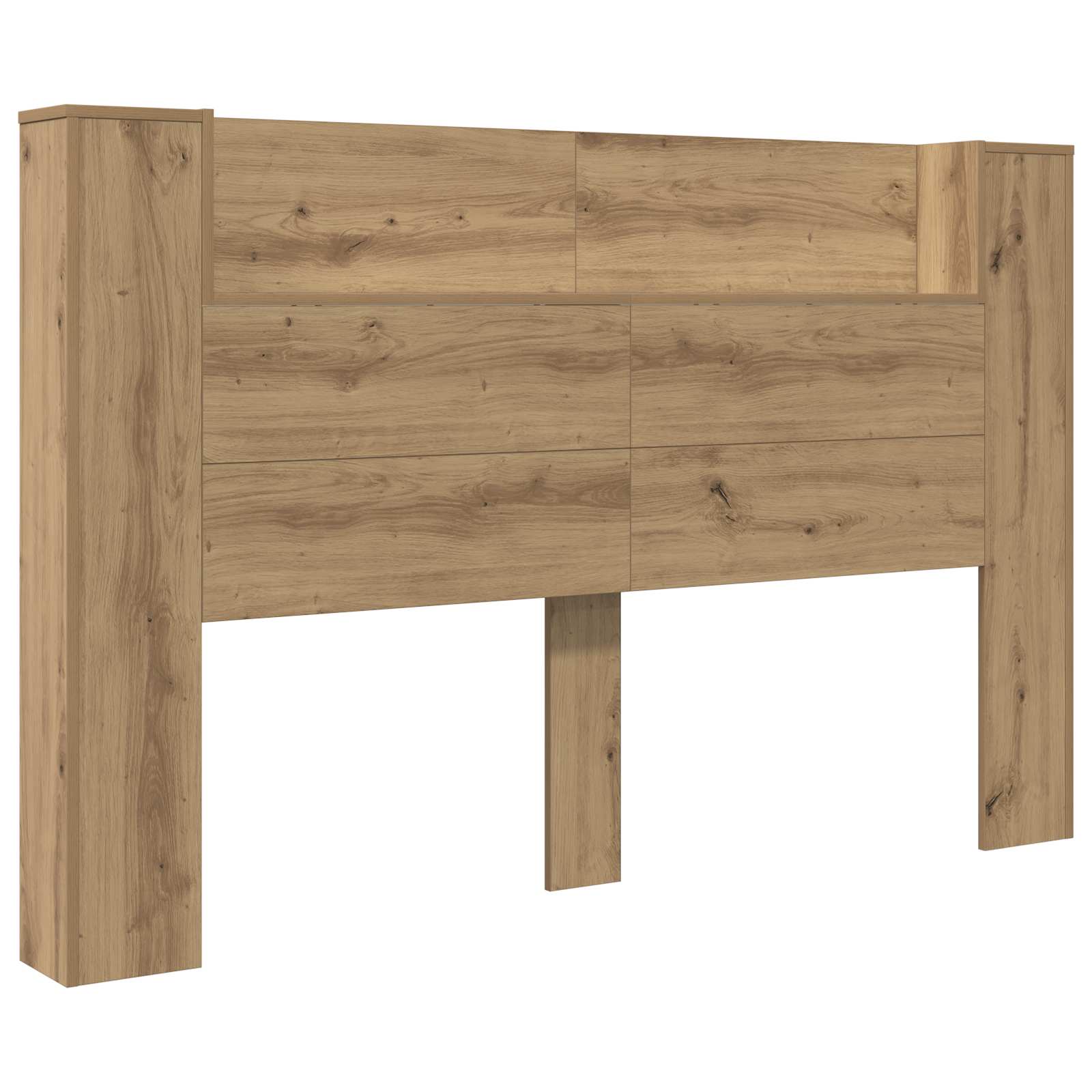 Cabinet de Tête de Lit avec LED avec étagère Chêne Artisanal - XIOS