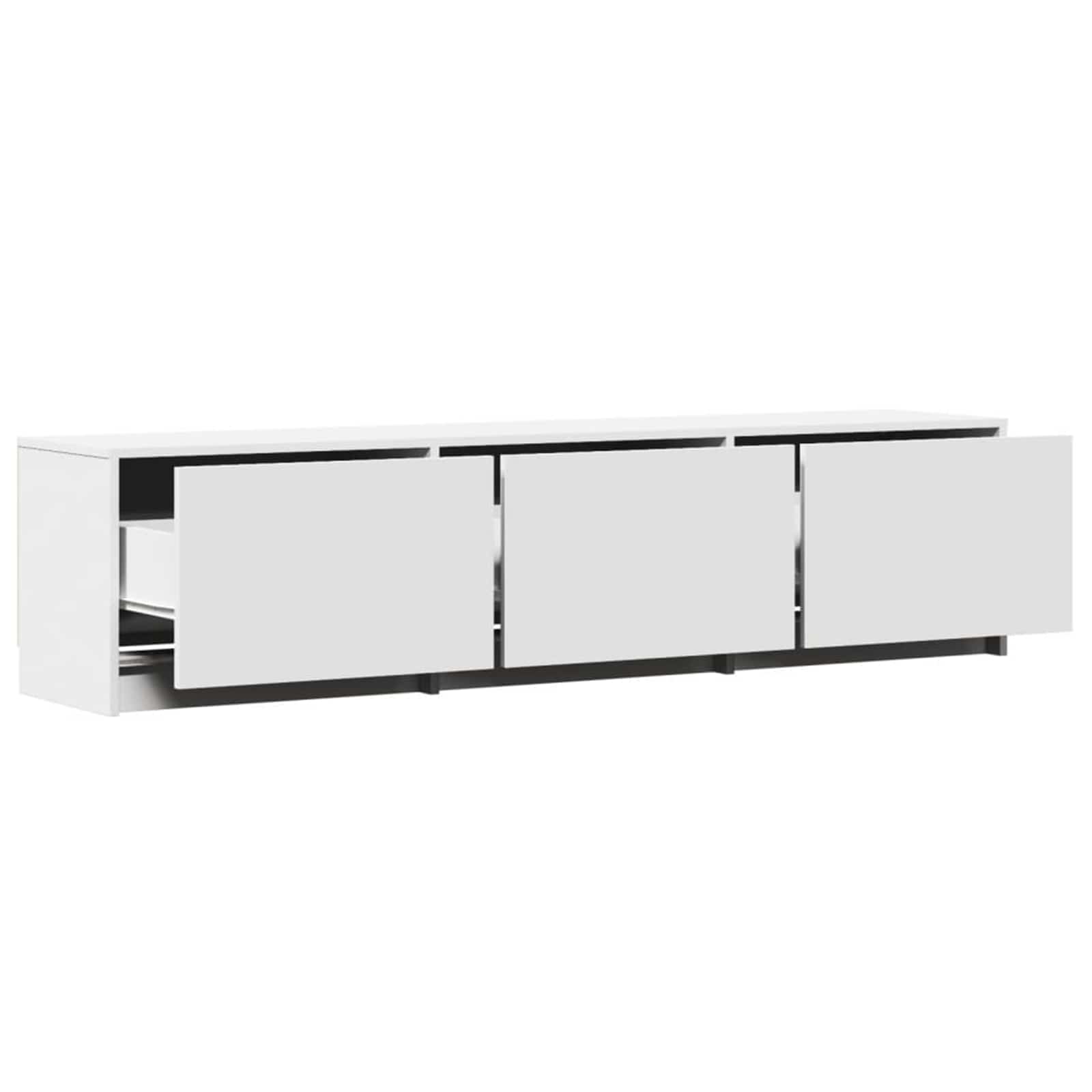 Meuble TV avec LED Blanc 165 x 34 x 40 cm Bois d'ingénierie - XIOS