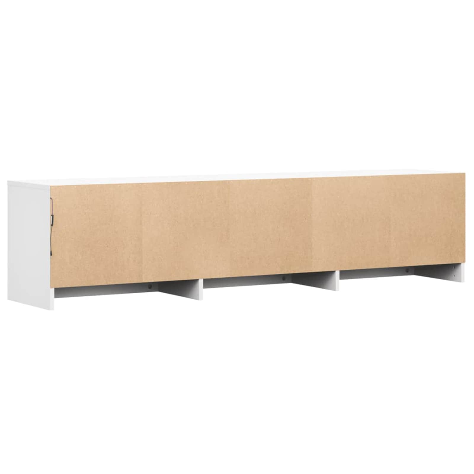 Meuble TV avec LED Blanc 165 x 34 x 40 cm Bois d'ingénierie - XIOS