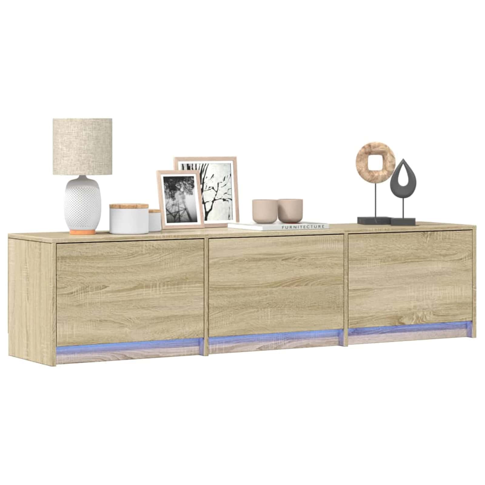 Meuble TV avec LED Sonoma 165 x 34 x 40 cm Bois d'ingénierie - XIOS