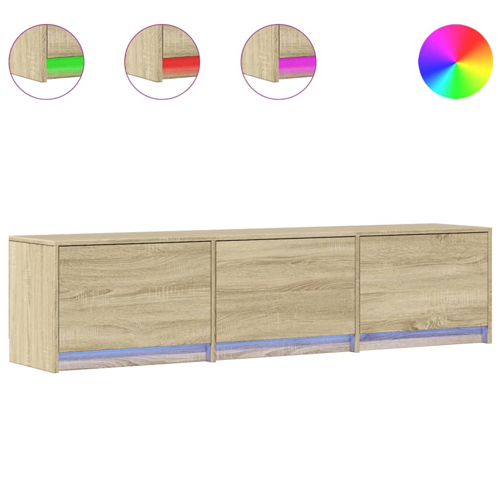 Meuble TV avec LED Sonoma 165 x 34 x 40 cm Bois d'ingénierie - XIOS