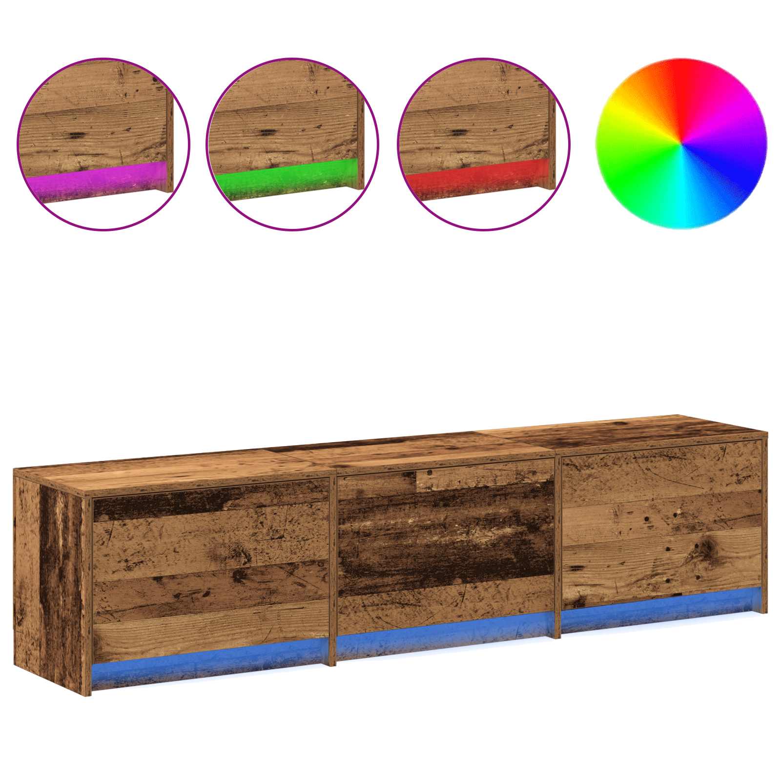 Meuble TV Bois ancien 165 x 34 x 40 cm Bois d'ingénierie - XIOS