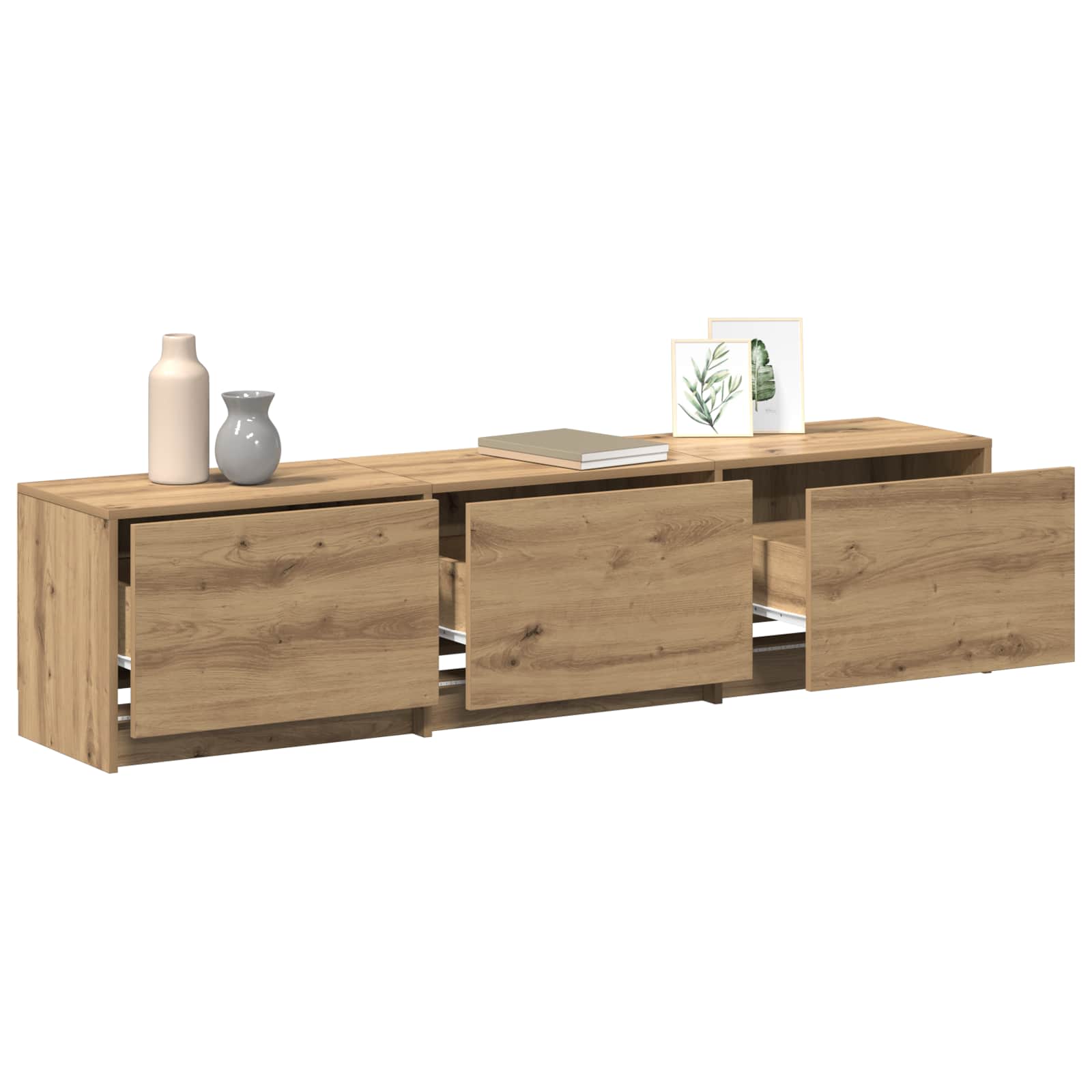 Meuble TV Chêne artisanal 165 x 34 x 40 cm Bois d'ingénierie - XIOS