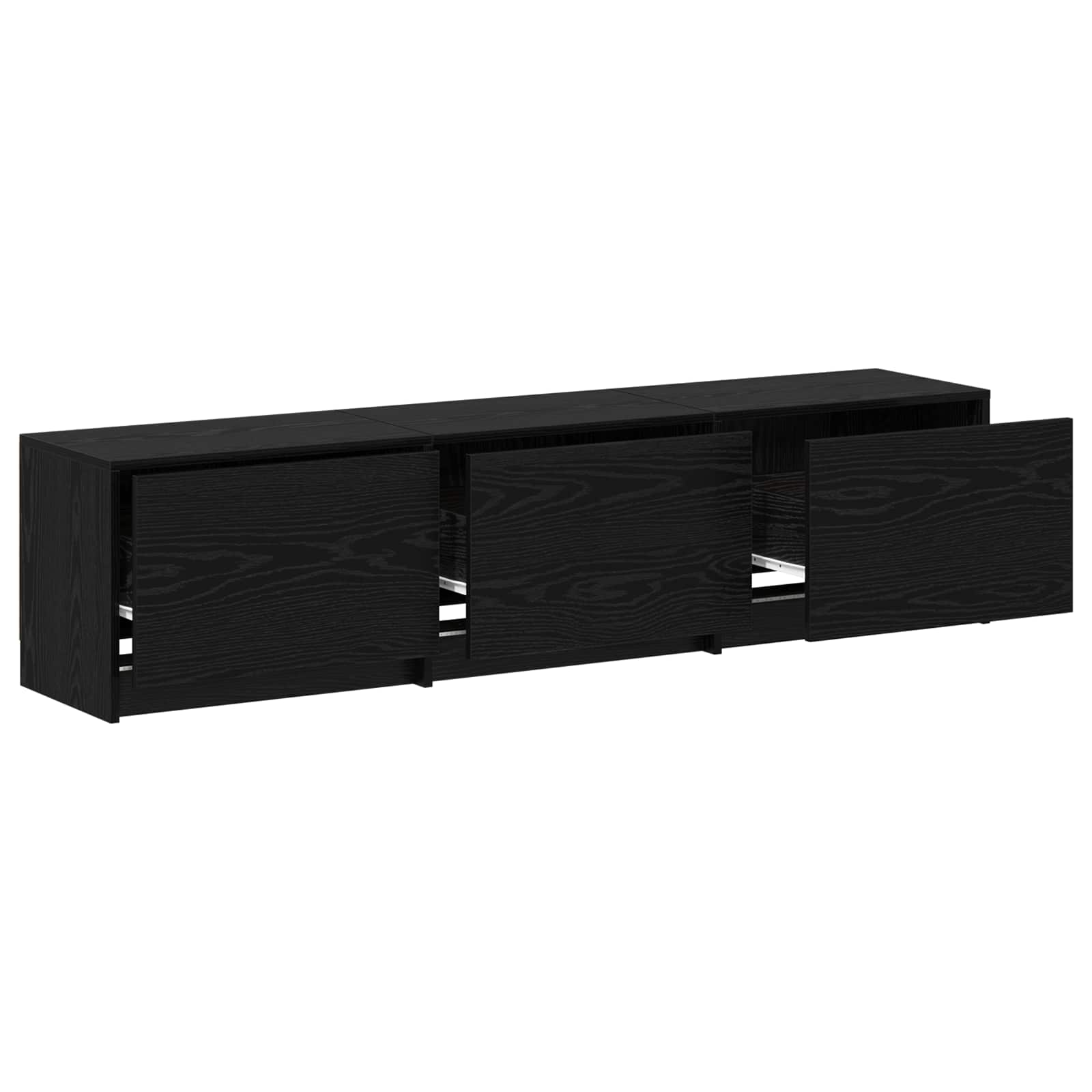 Meuble TV Chêne noir 165 x 34 x 40 cm Bois d'ingénierie - XIOS