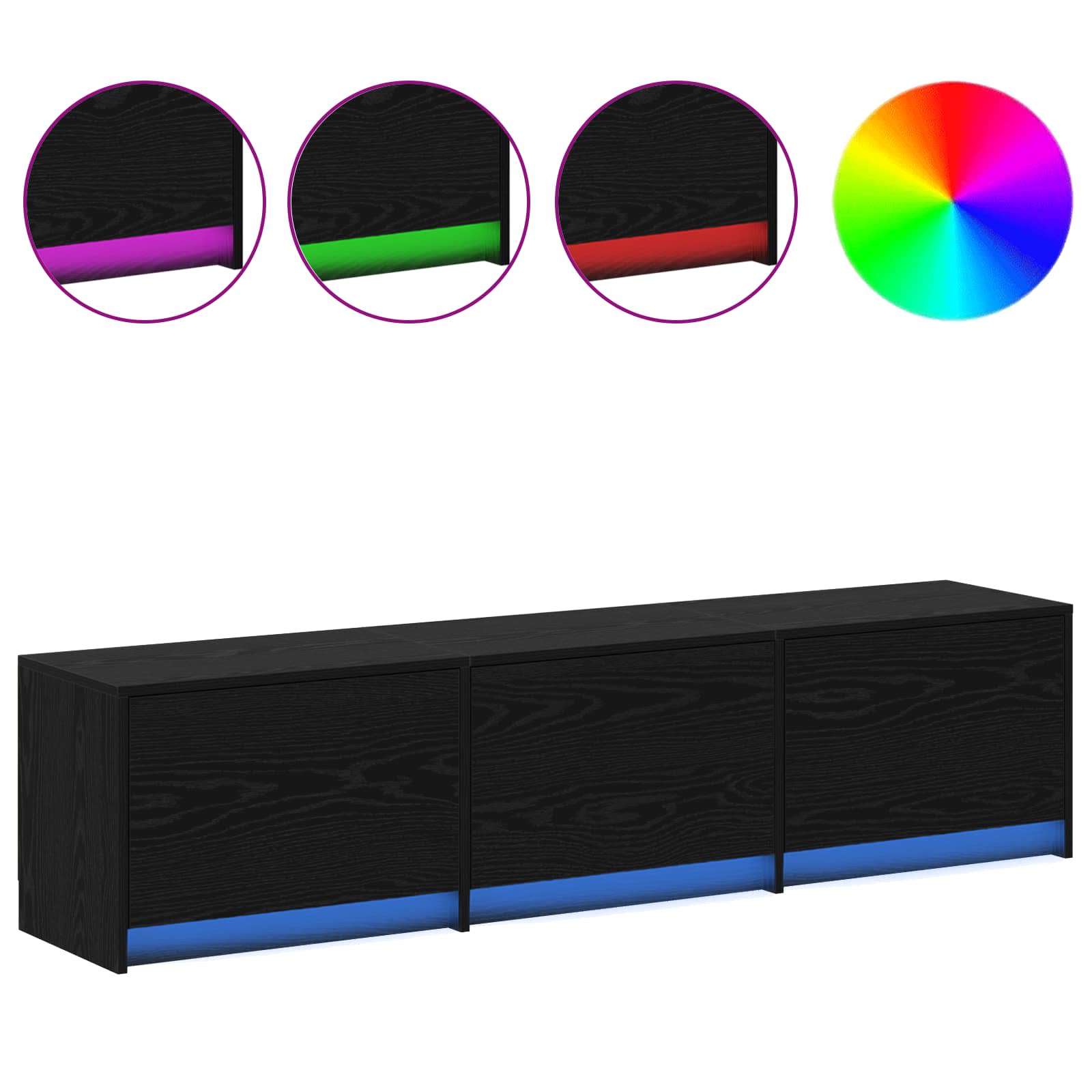 Meuble TV Chêne noir 165 x 34 x 40 cm Bois d'ingénierie - XIOS
