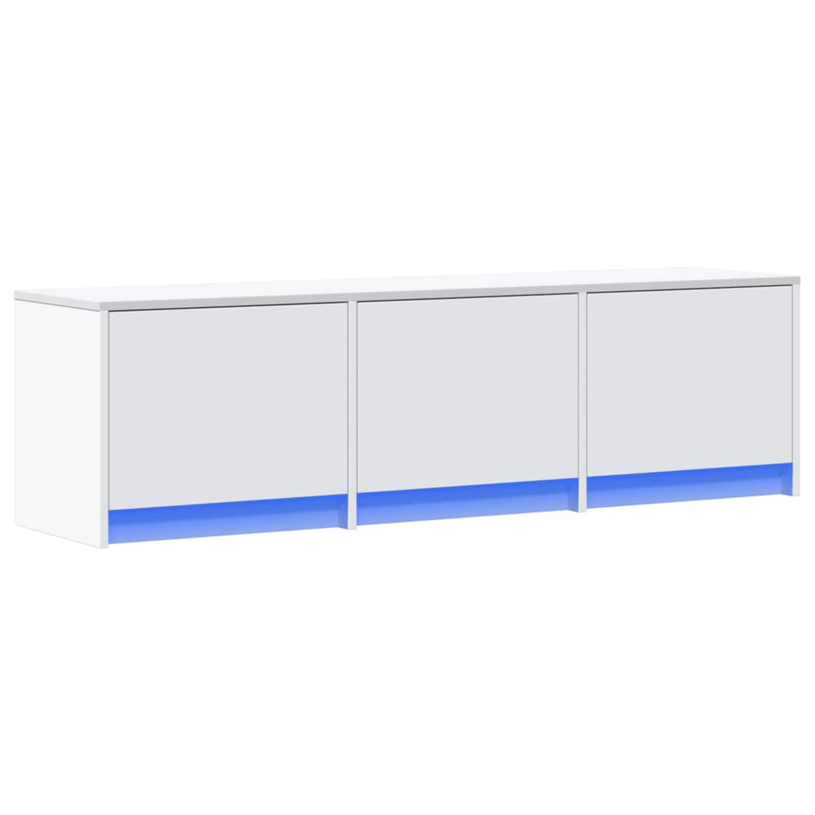 Meuble TV avec LED Blanc 140 x 34 x 40 cm Bois d'ingénierie - XIOS