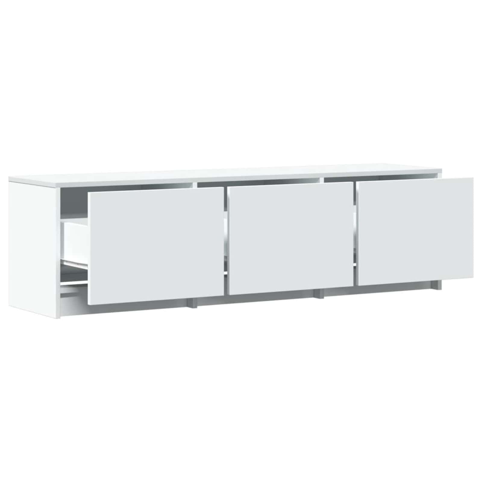 Meuble TV avec LED Blanc 140 x 34 x 40 cm Bois d'ingénierie - XIOS
