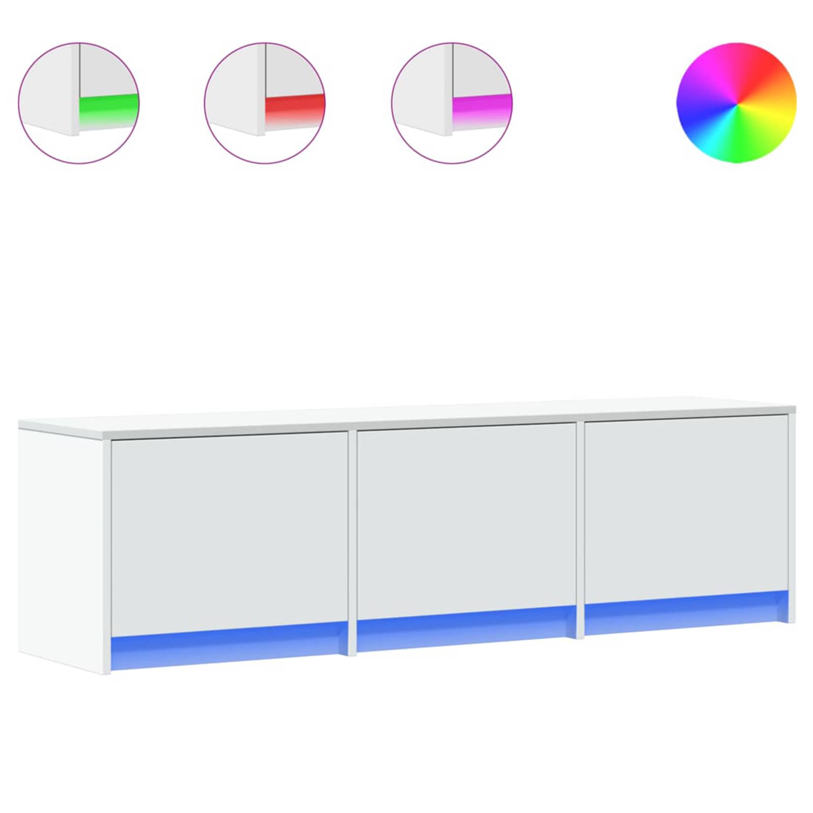 Meuble TV avec LED Blanc 140 x 34 x 40 cm Bois d'ingénierie - XIOS
