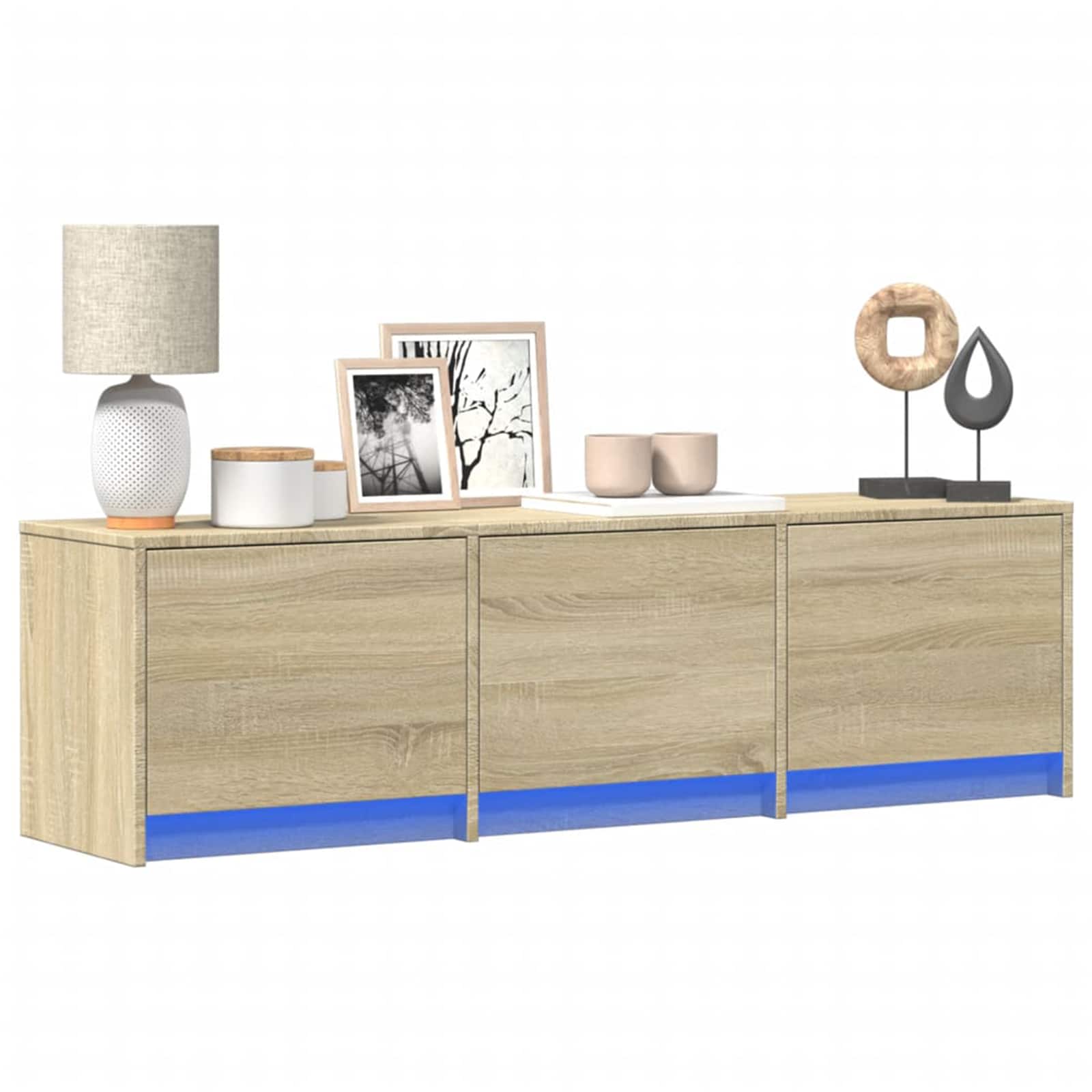 Meuble TV avec LED Sonoma 140 x 34 x 40 cm Bois d'ingénierie - XIOS