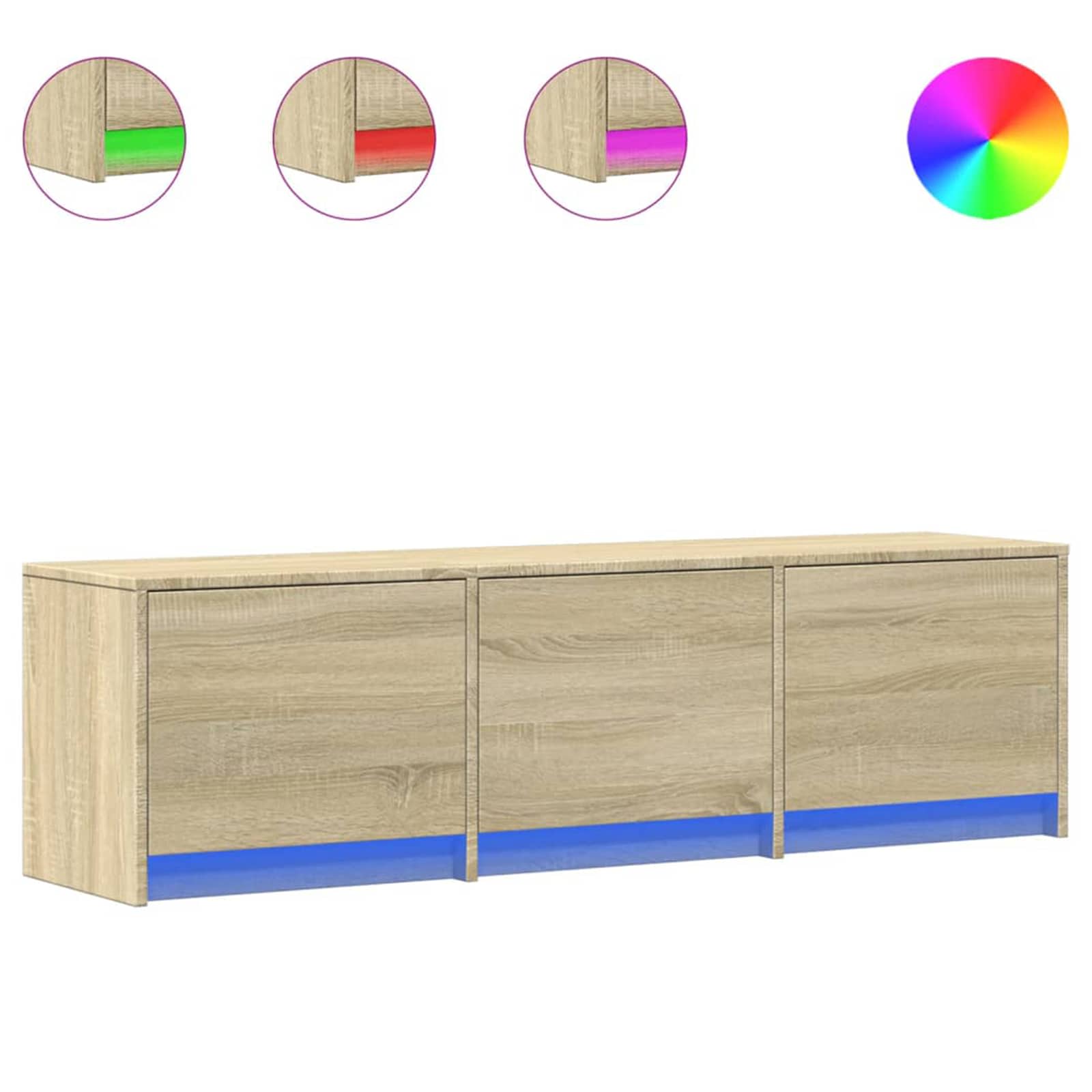 Meuble TV avec LED Sonoma 140 x 34 x 40 cm Bois d'ingénierie - XIOS