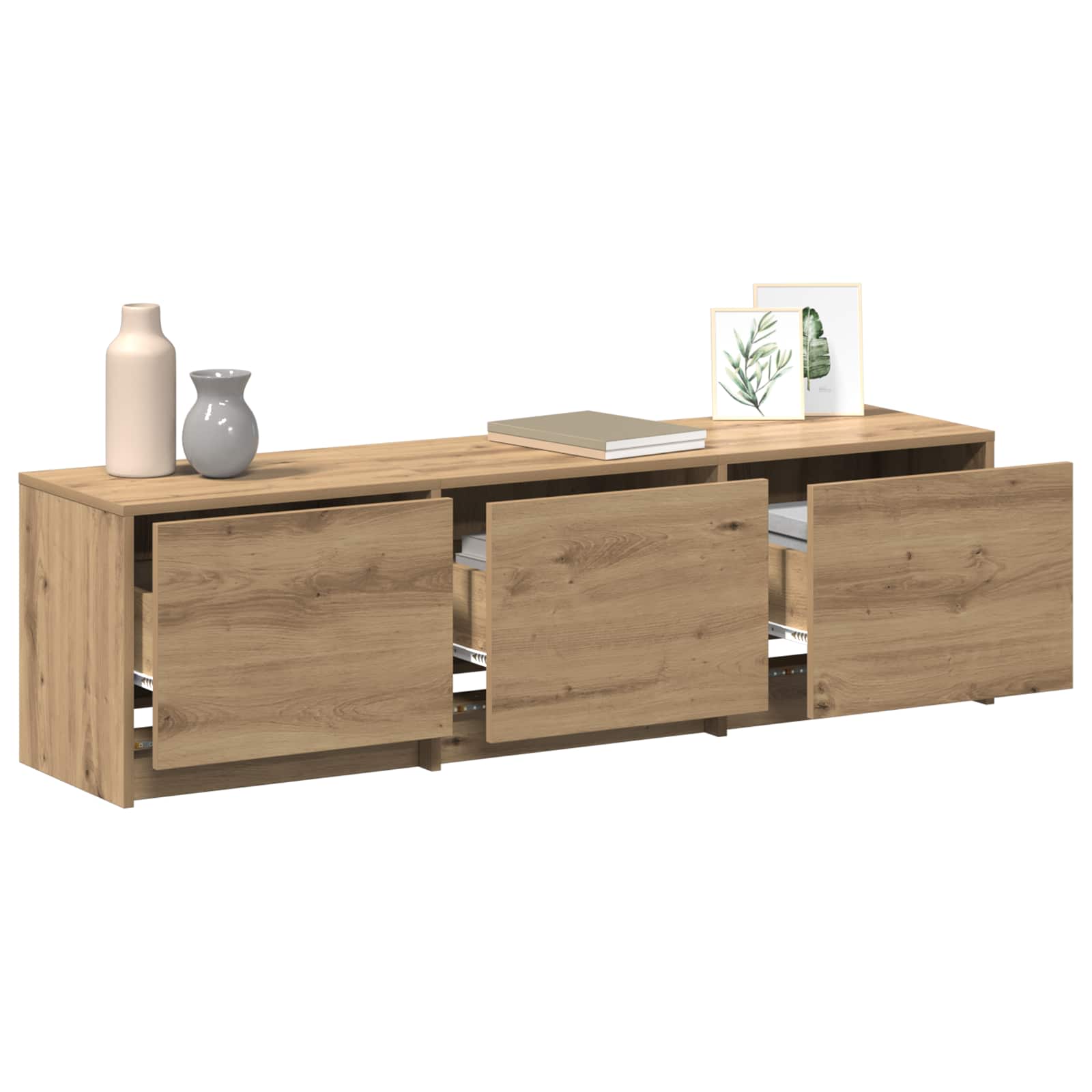 Meuble TV Chêne artisanal 140 x 34 x 40 cm Bois d'ingénierie - XIOS
