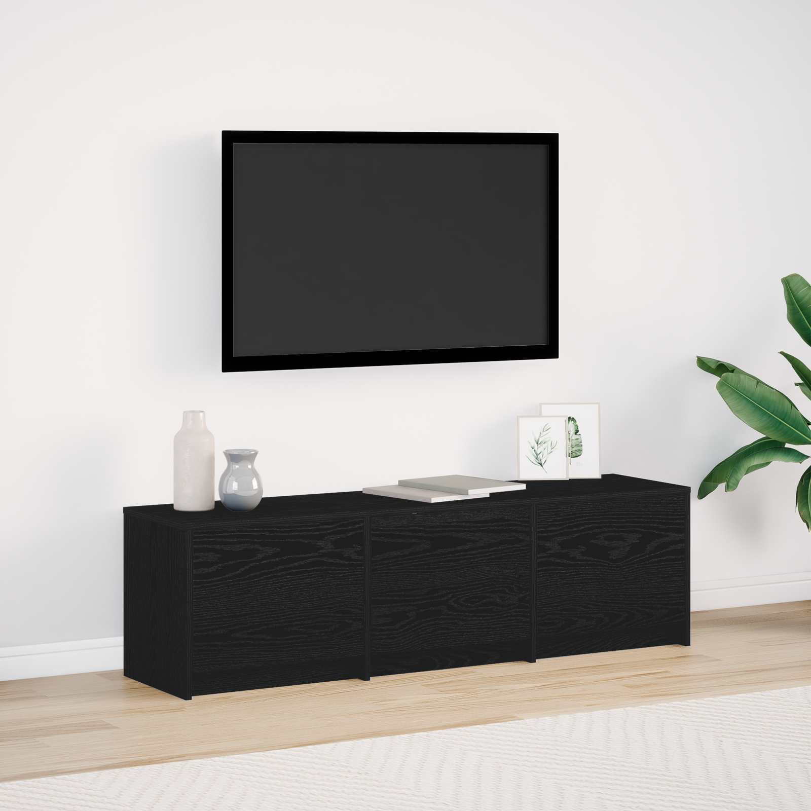Meuble TV Chêne noir 140 x 34 x 40 cm Bois d'ingénierie - XIOS