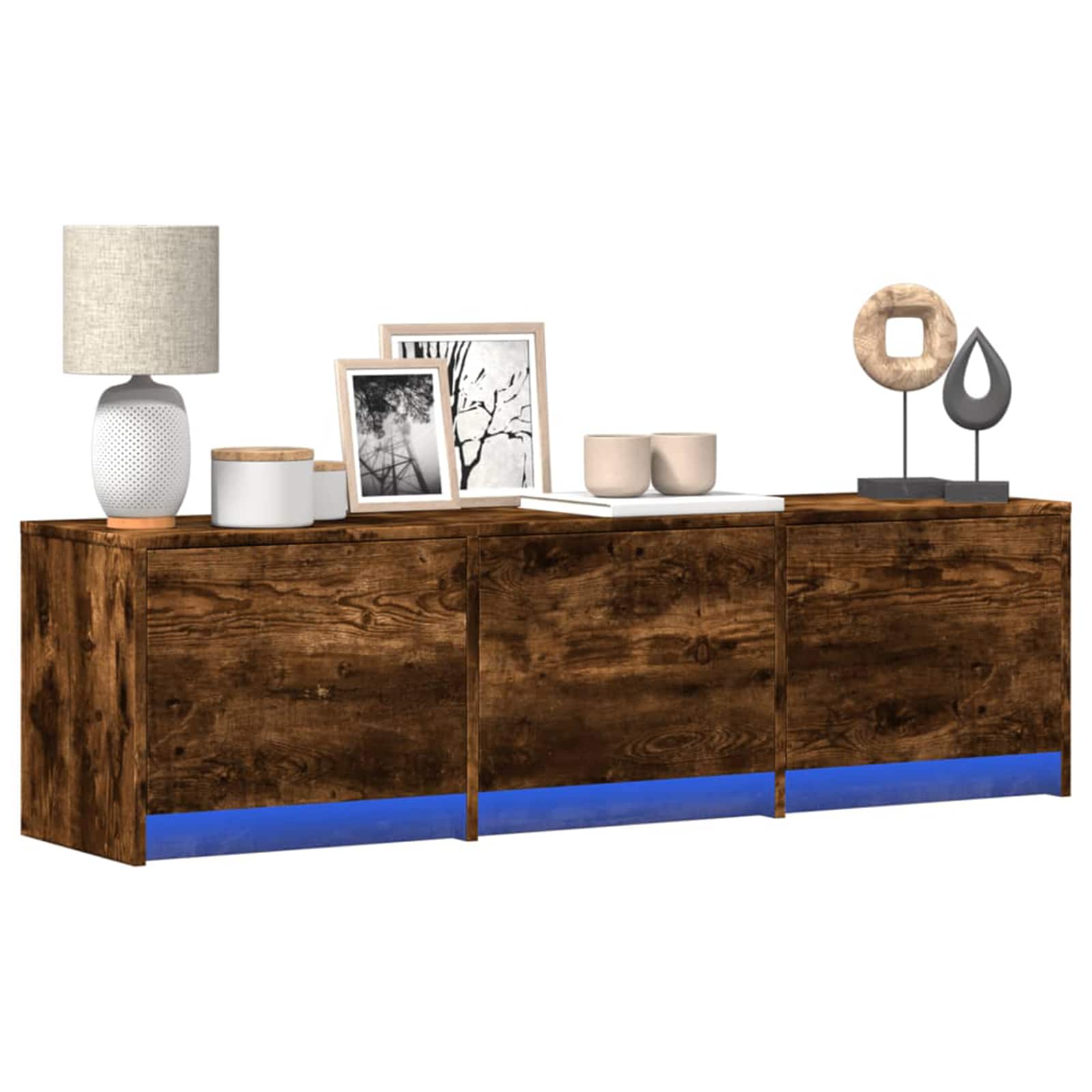 Meuble TV Chêne fumé 140 x 34 x 40 cm Bois d'ingénierie - XIOS