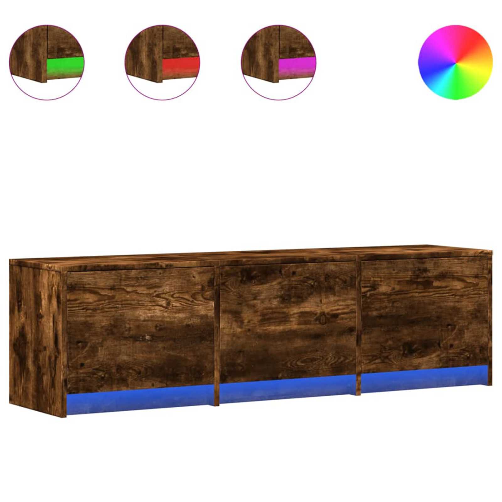 Meuble TV Chêne fumé 140 x 34 x 40 cm Bois d'ingénierie - XIOS