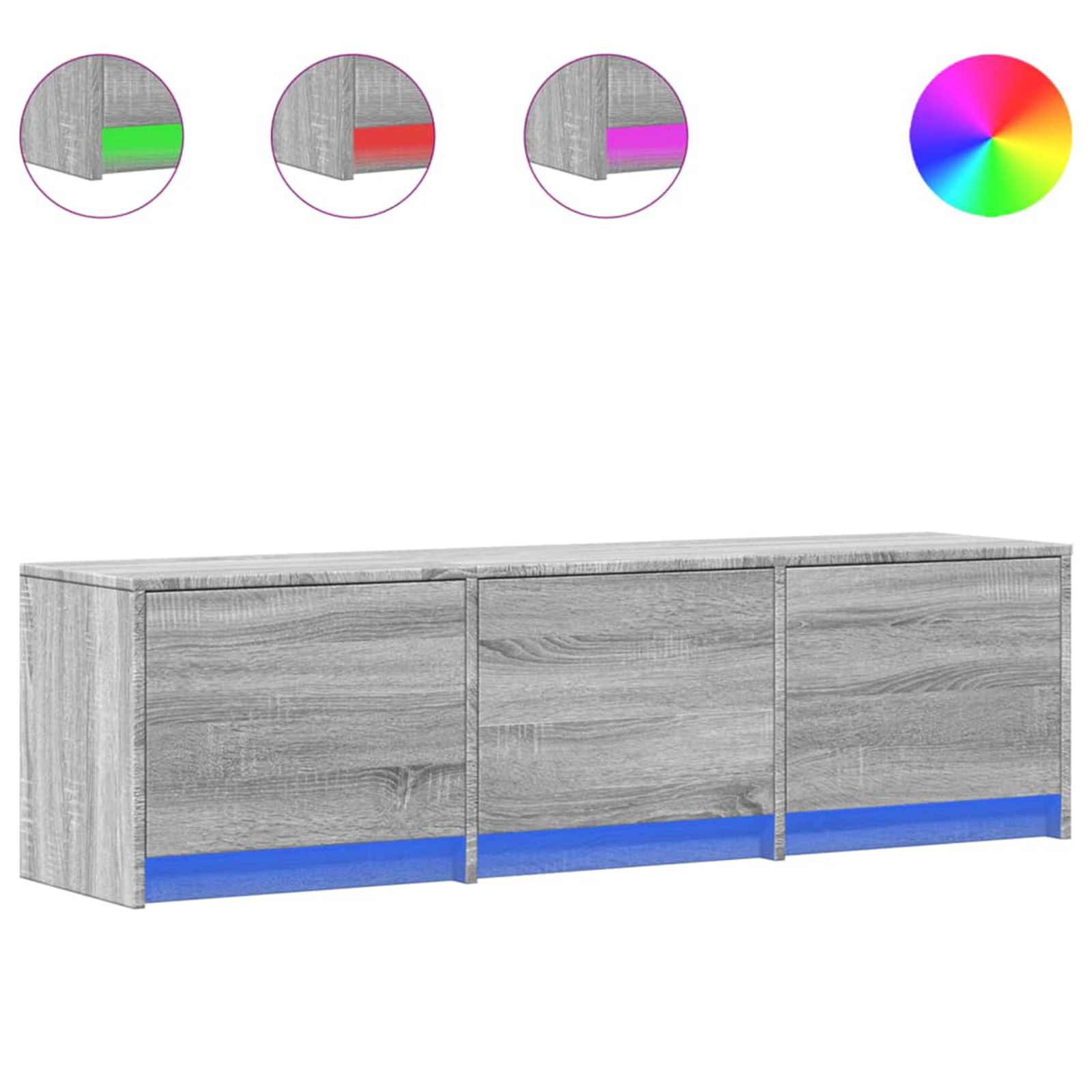 Meuble TV Gris Sonoma 140 x 34 x 40 cm Bois d'ingénierie - XIOS
