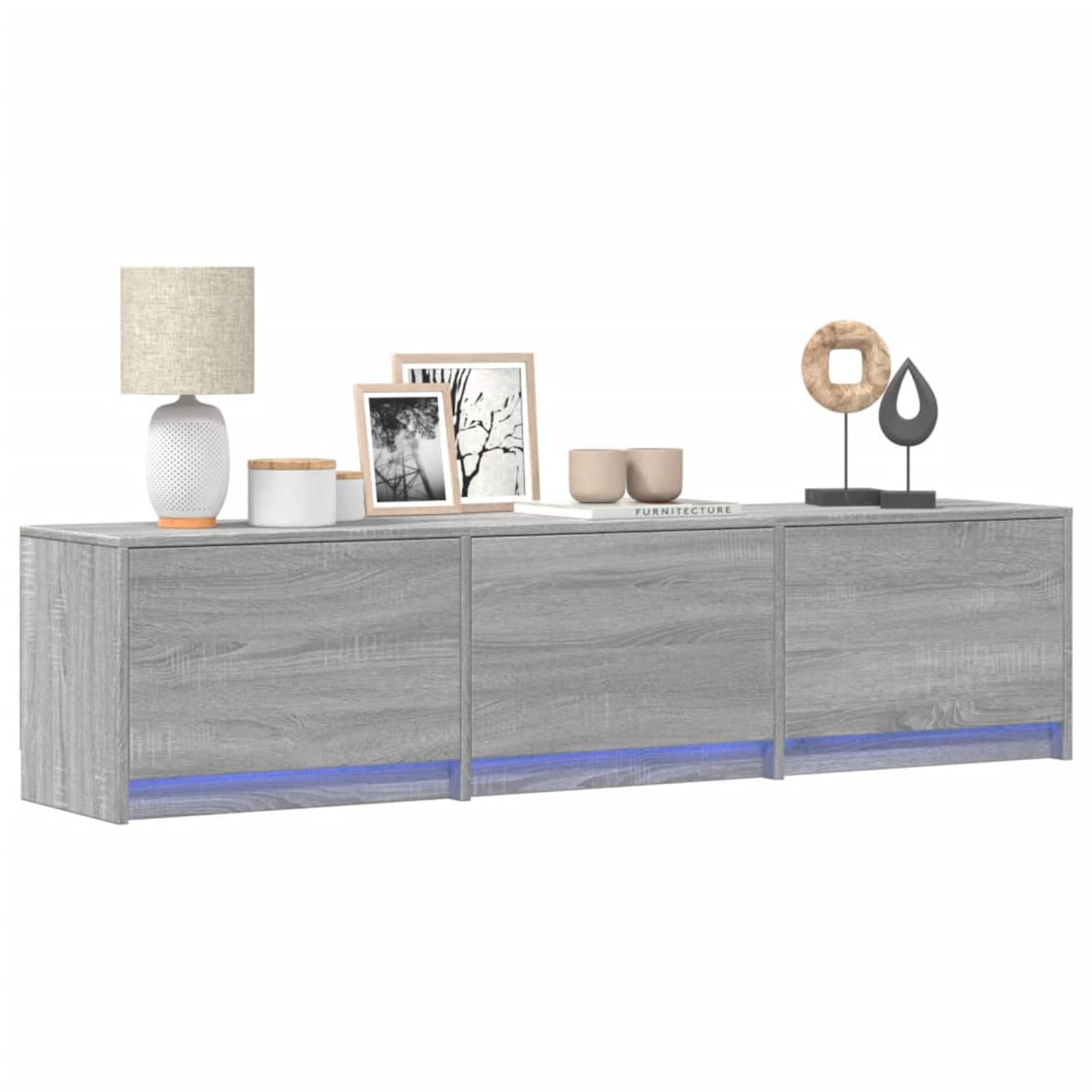 Meuble TV Gris Sonoma 165 x 34 x 40 cm Bois d'ingénierie - XIOS