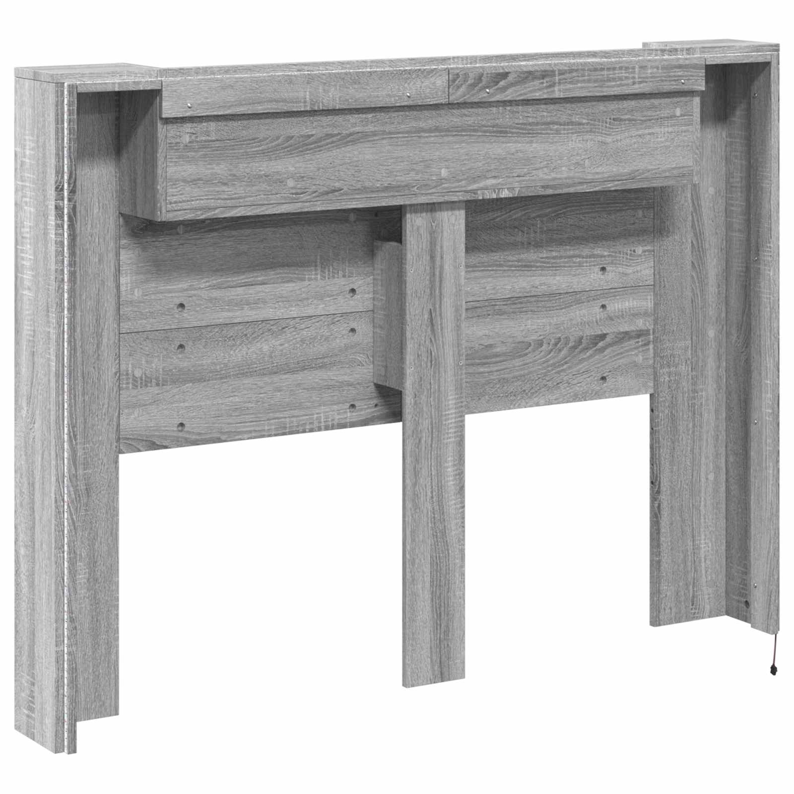 Cabinet de Tête de Lit avec LED Gris Sonoma Bois d'ingénierie - XIOS