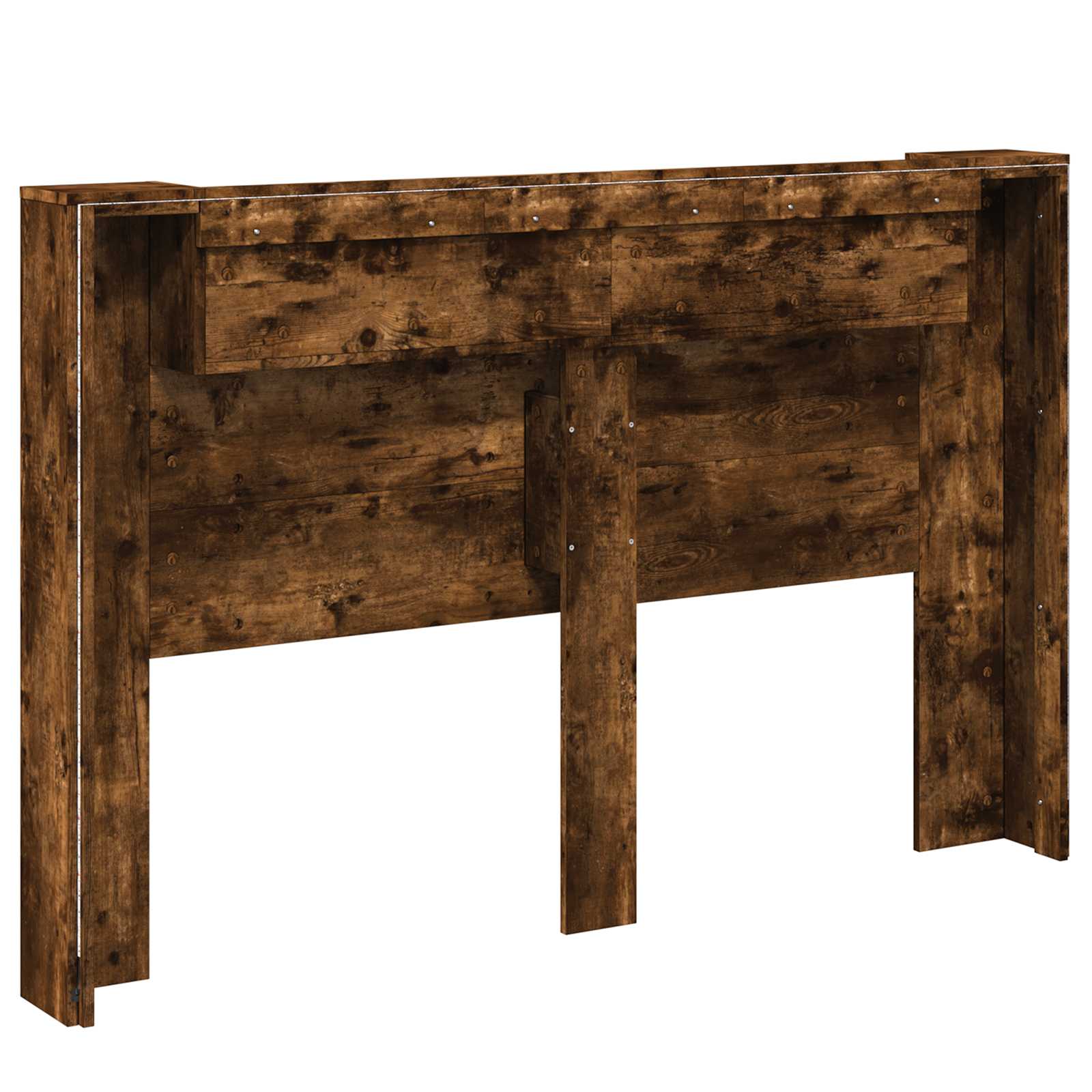 Cabinet de Tête de Lit avec LED Chêne fumé Bois d'ingénierie - XIOS
