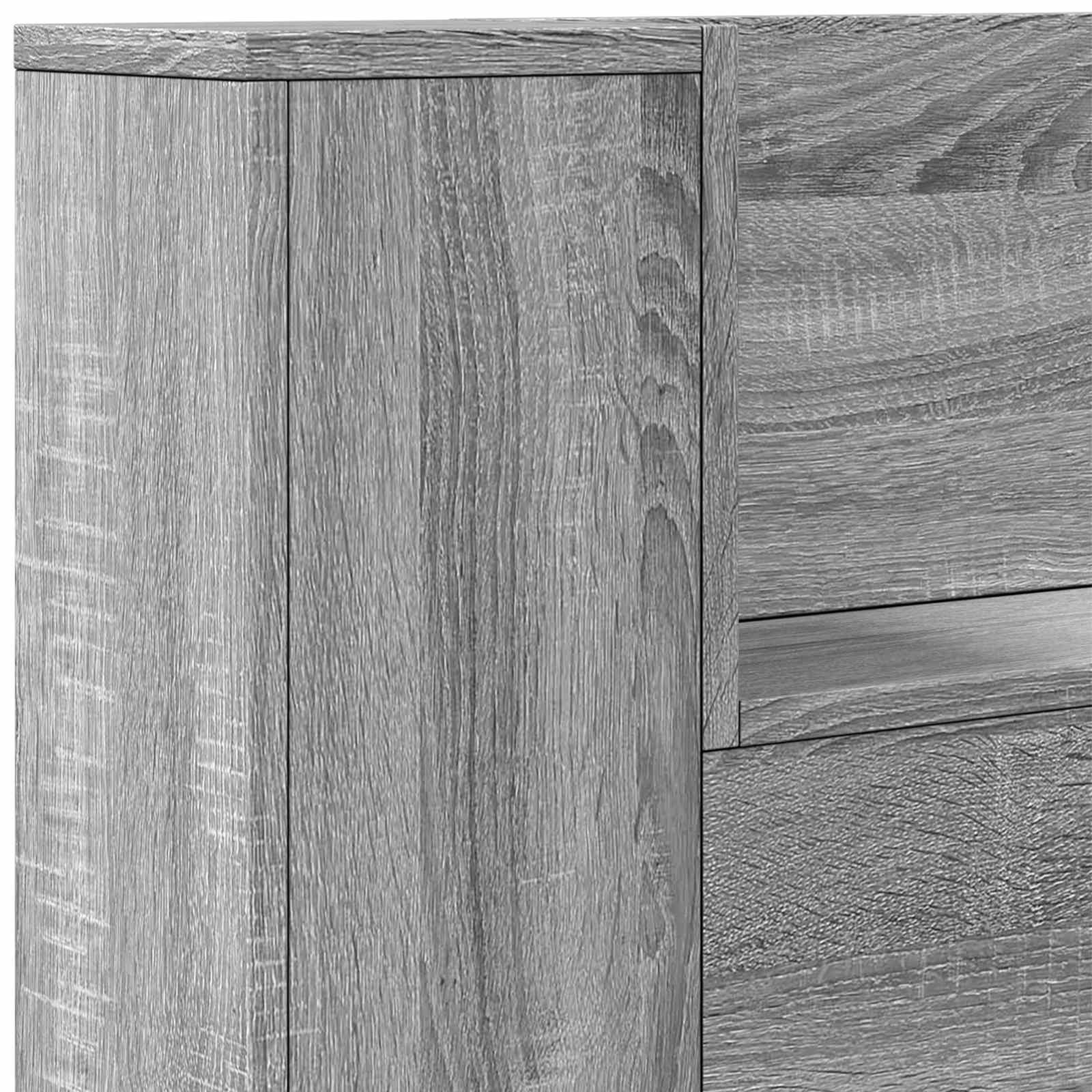 Cabinet de Tête de Lit avec LED Gris Sonoma Bois d'ingénierie - XIOS