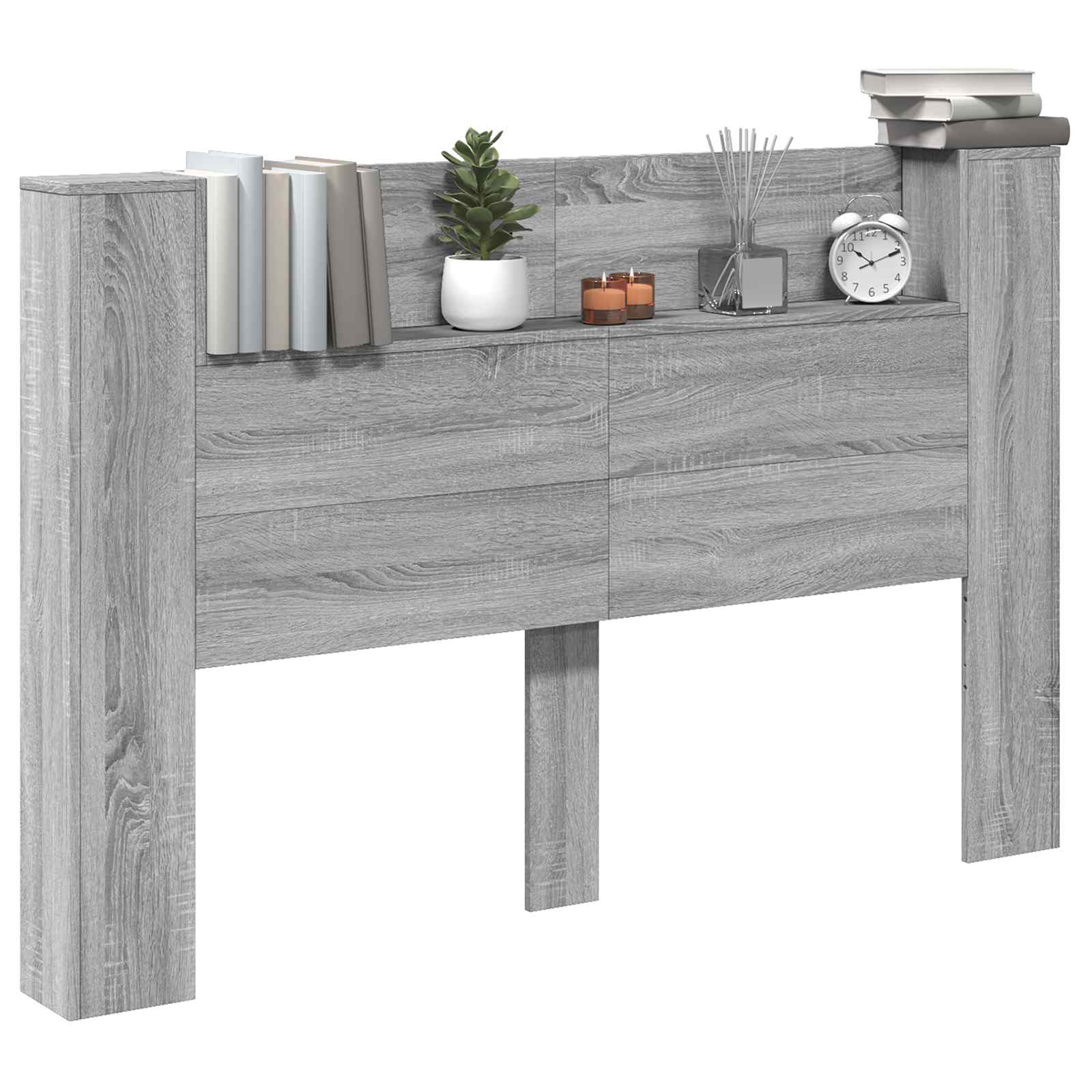 Cabinet de Tête de Lit avec LED Gris Sonoma Bois d'ingénierie - XIOS