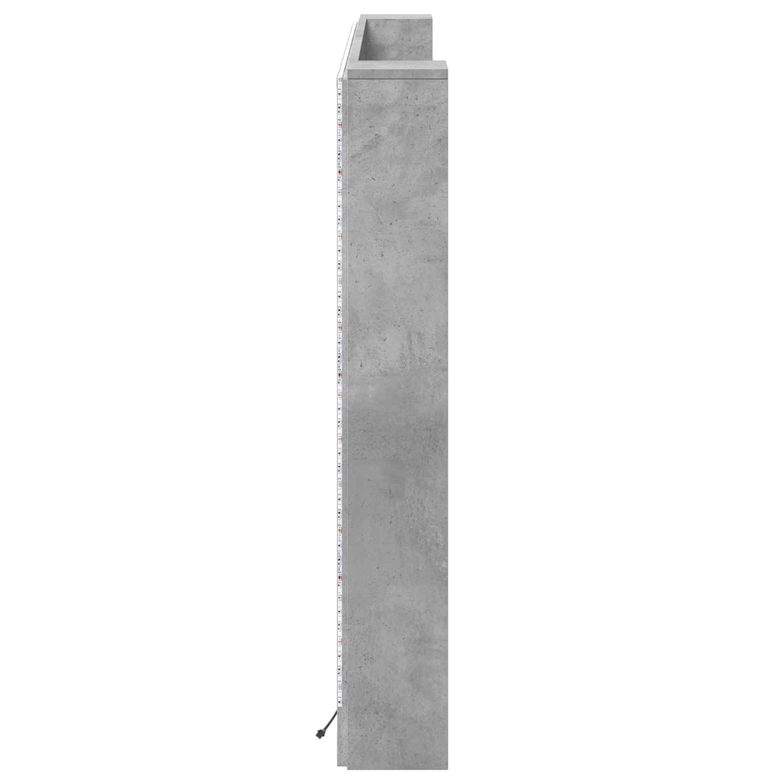 Cabinet de Tête de Lit avec LED Béton 180 x 16,5 x 103,5 cm - XIOS