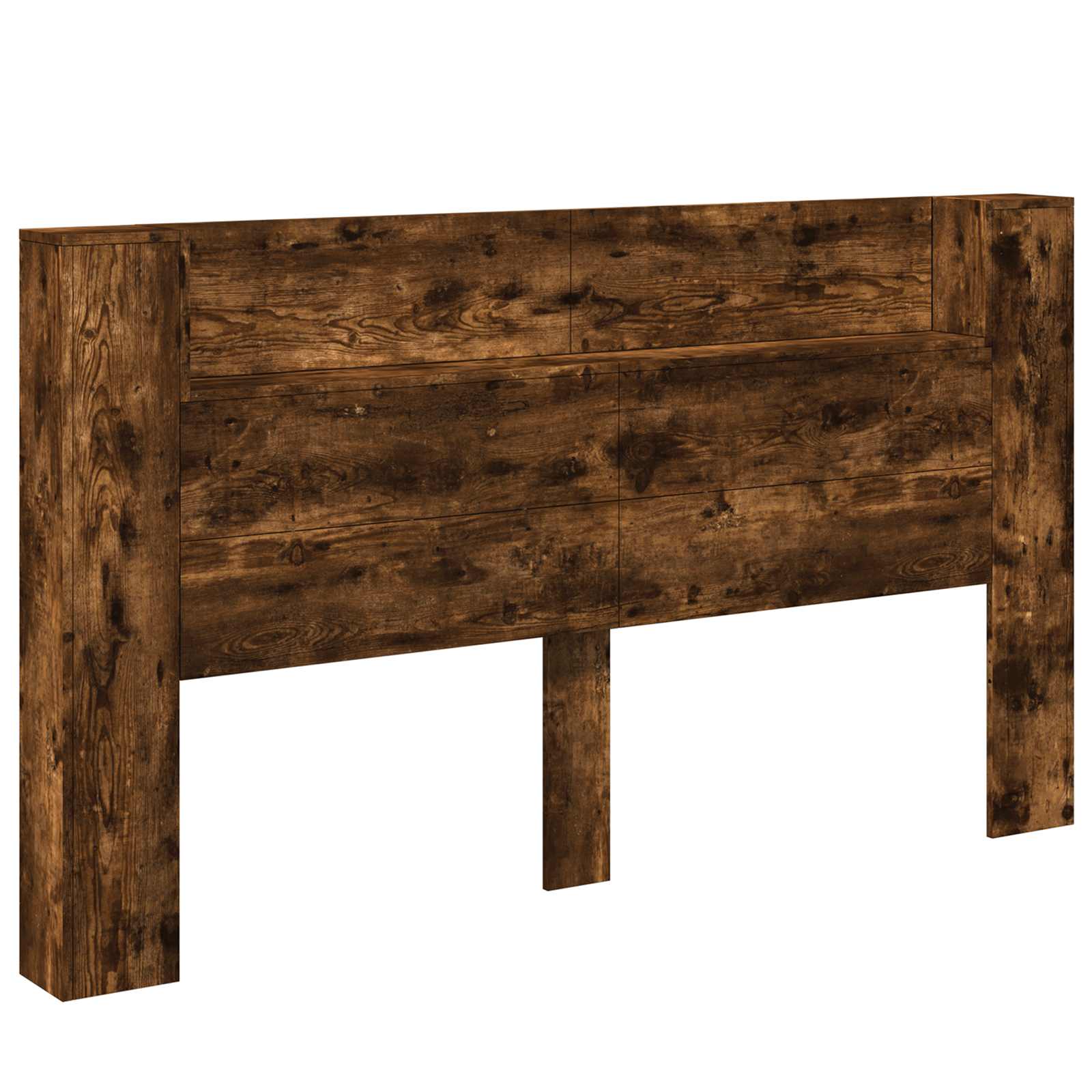 Cabinet de Tête de Lit avec LED Chêne fumé Bois d'ingénierie - XIOS