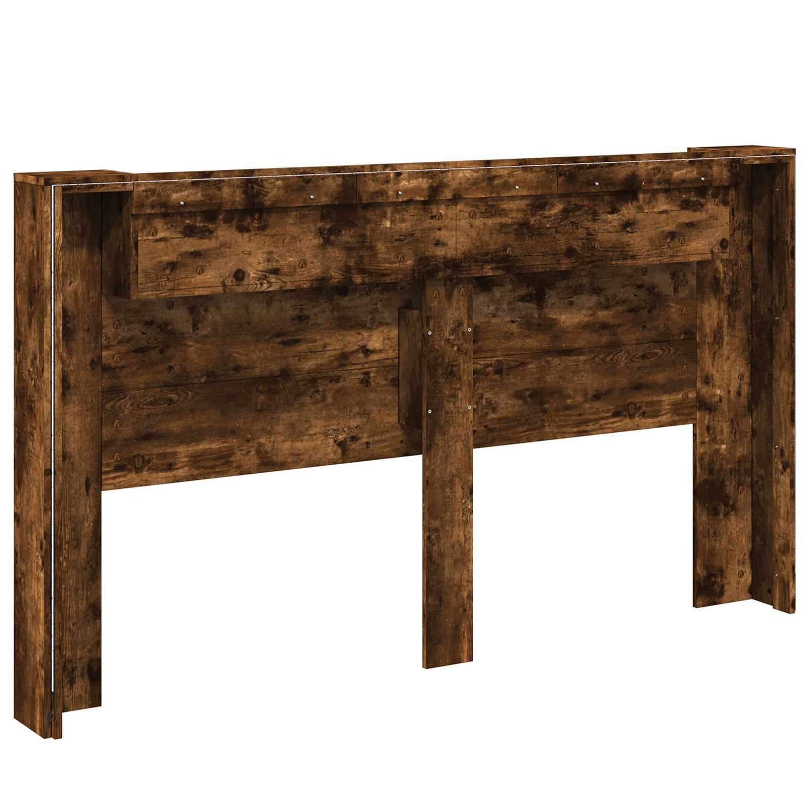 Cabinet de Tête de Lit avec LED Chêne fumé Bois d'ingénierie - XIOS