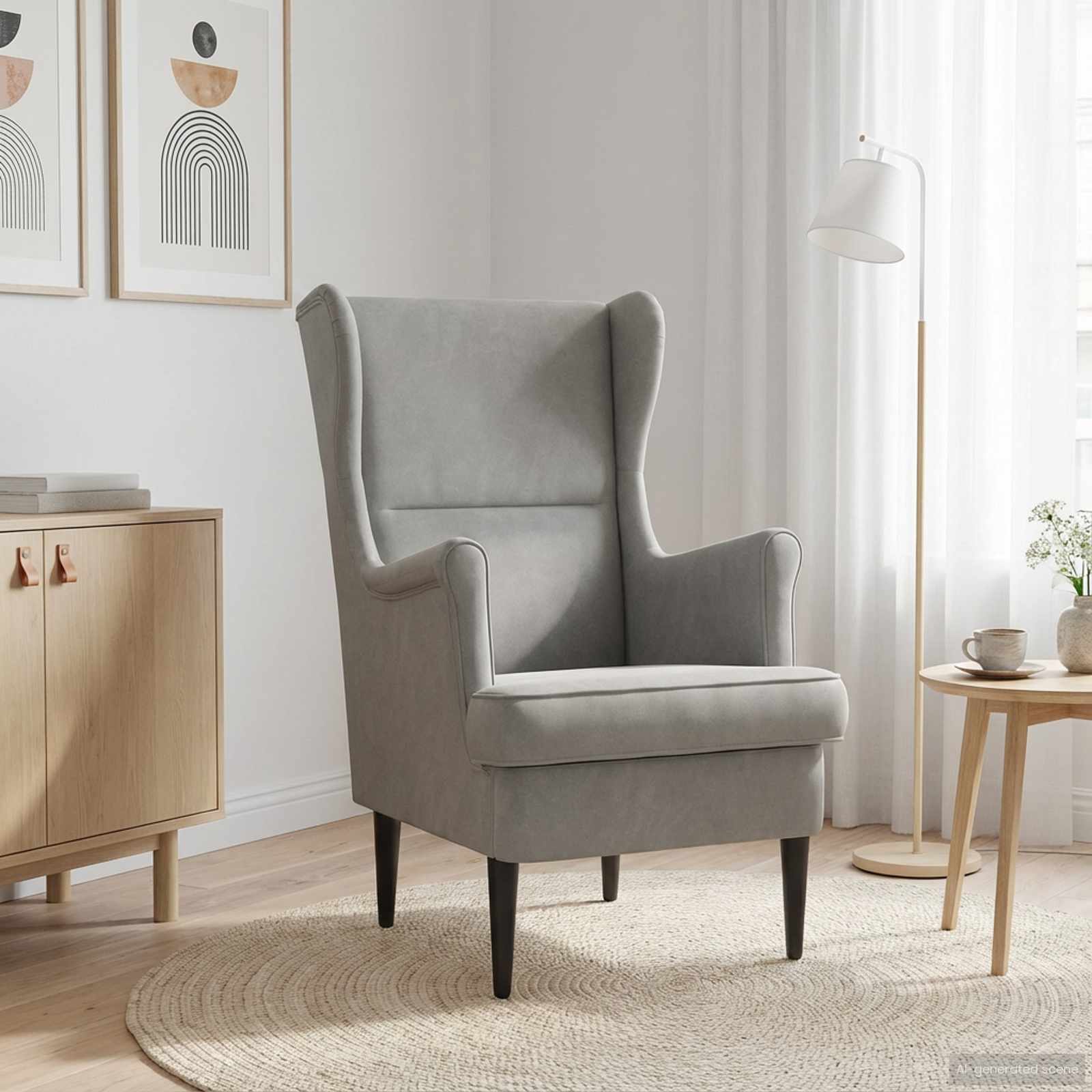 fauteuil Gris clair Velours - XIOS