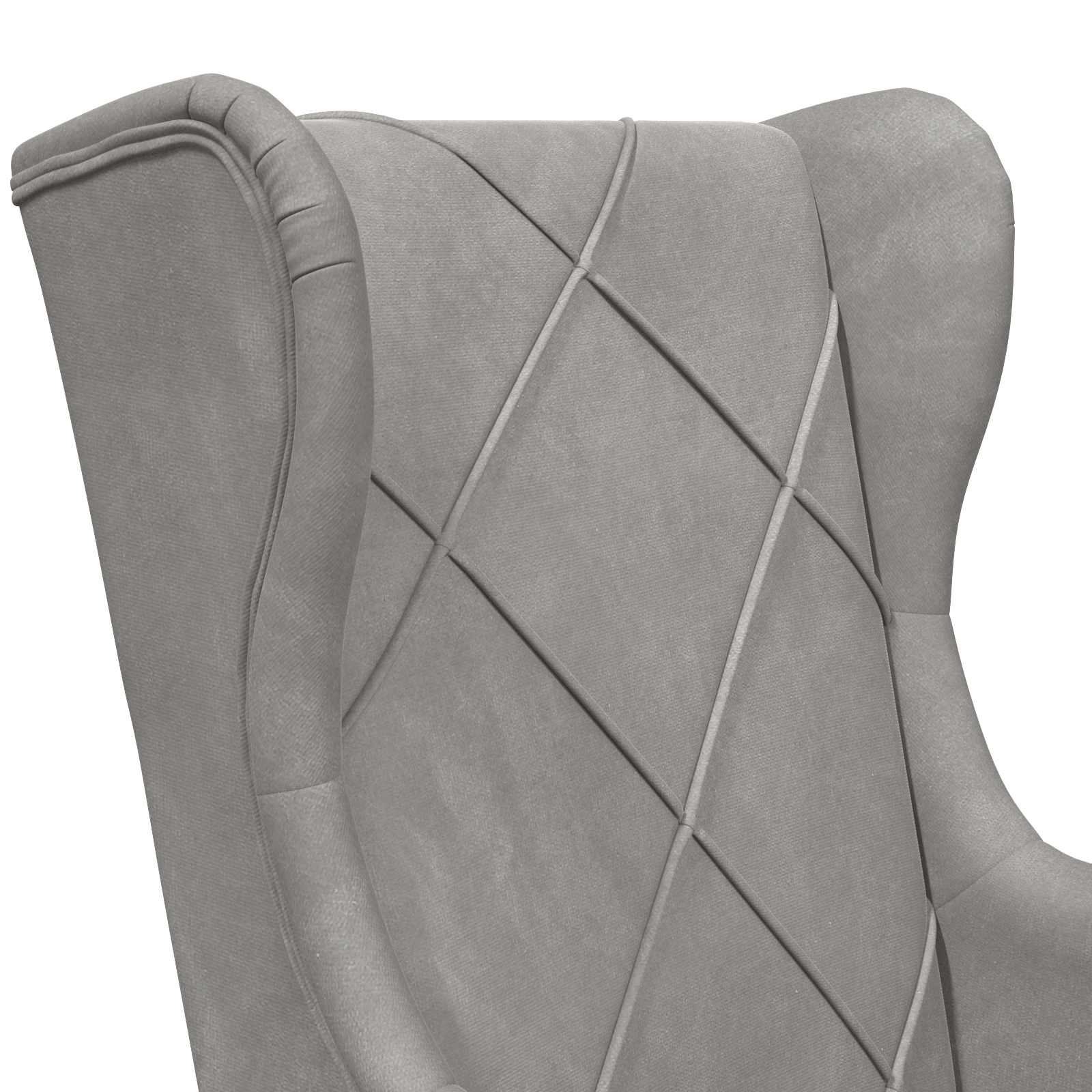 fauteuil Gris clair Velours - XIOS