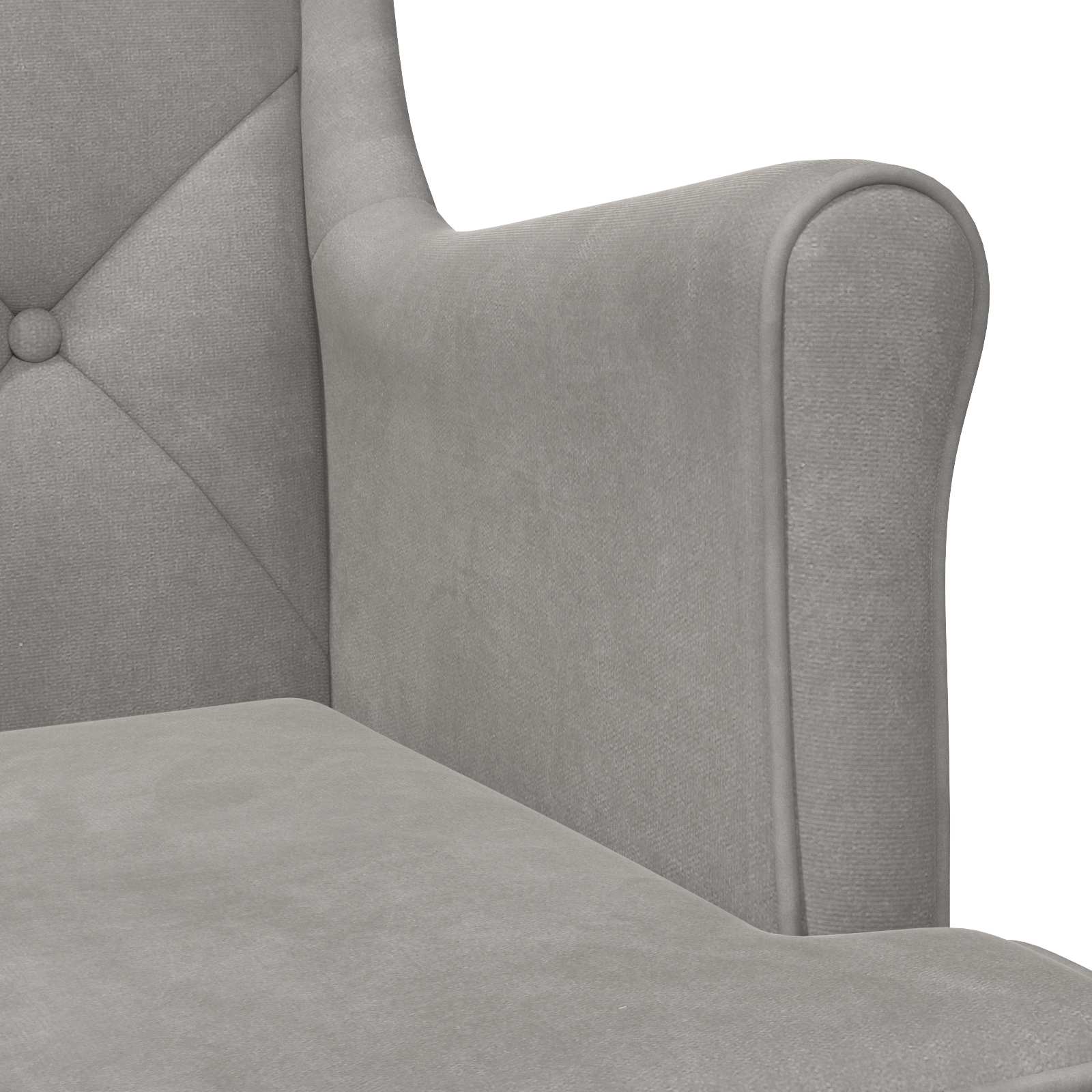 fauteuil Gris clair Velours - XIOS