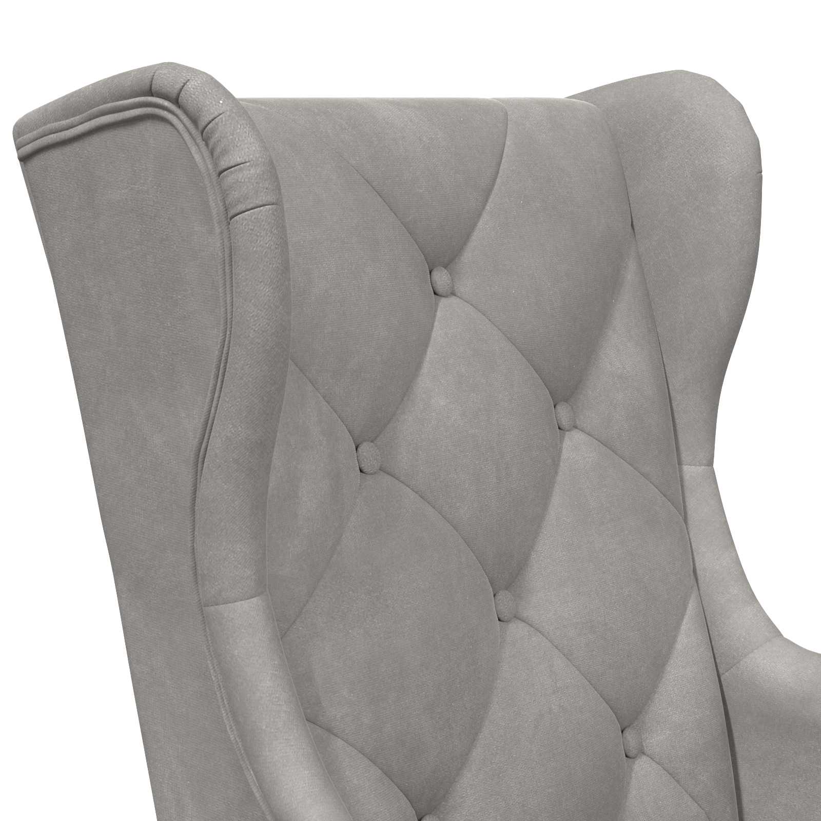 fauteuil Gris clair Velours - XIOS