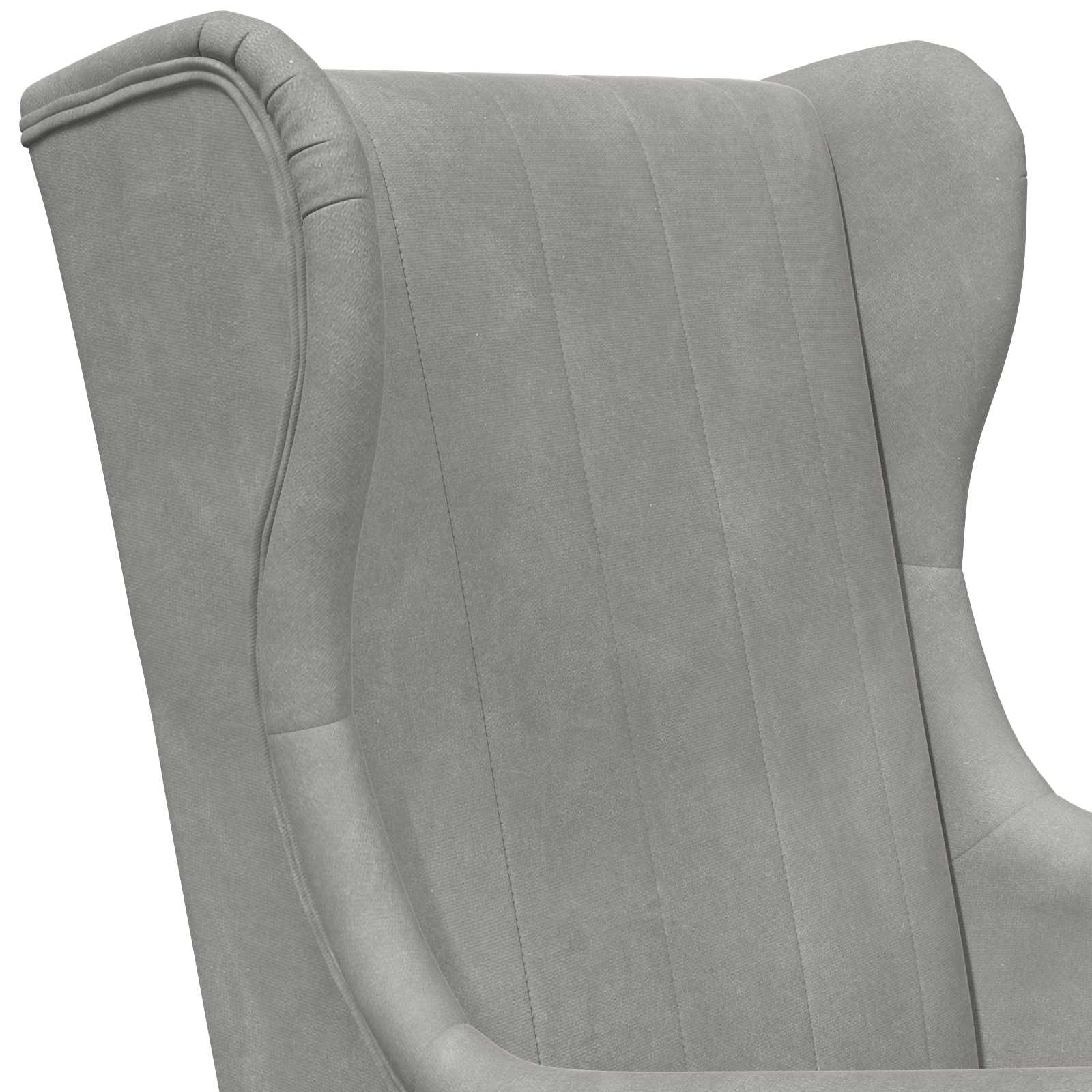 fauteuil Gris clair Velours - XIOS